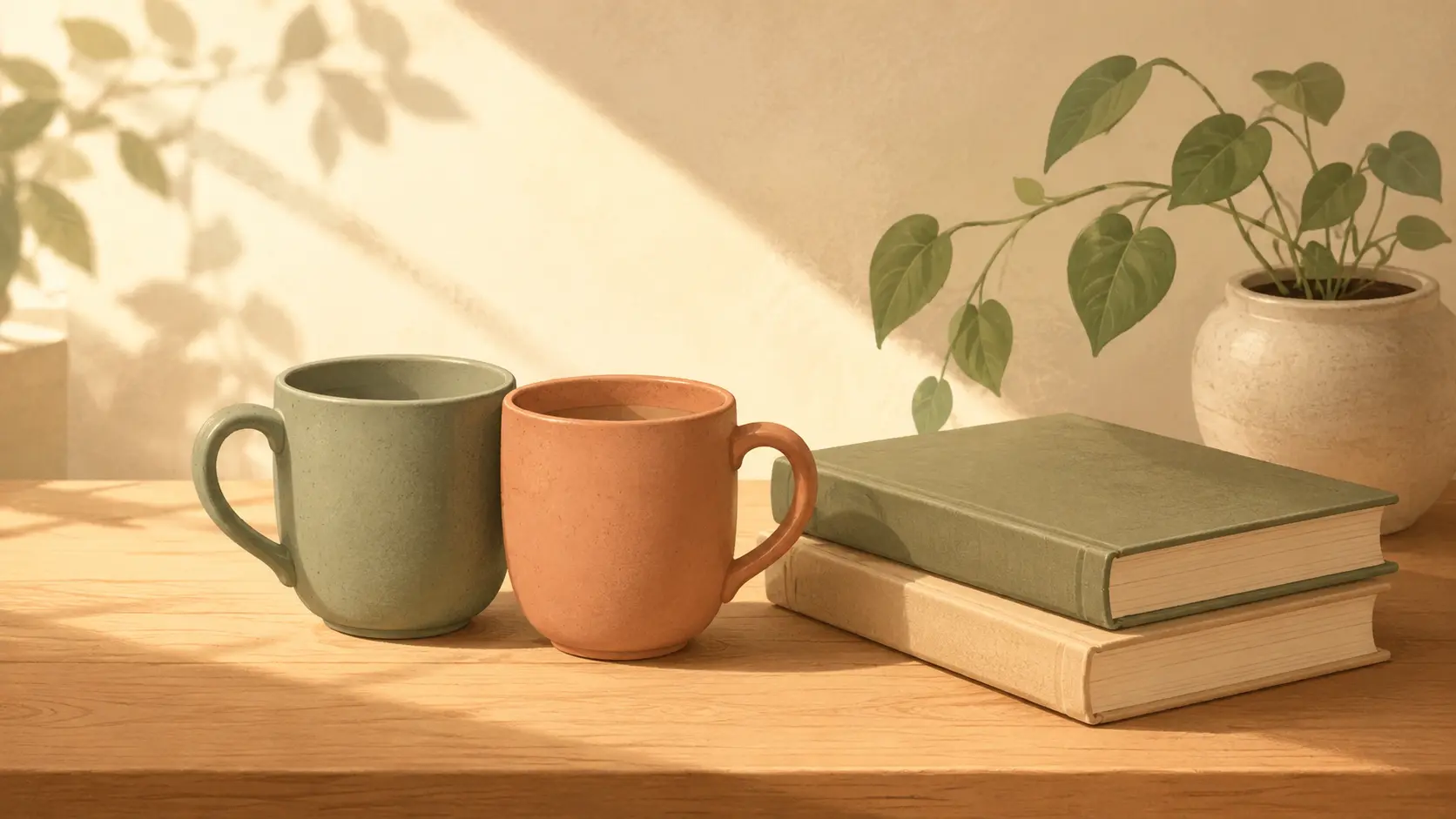 A still life that evokes the Conscious Parenting reading room