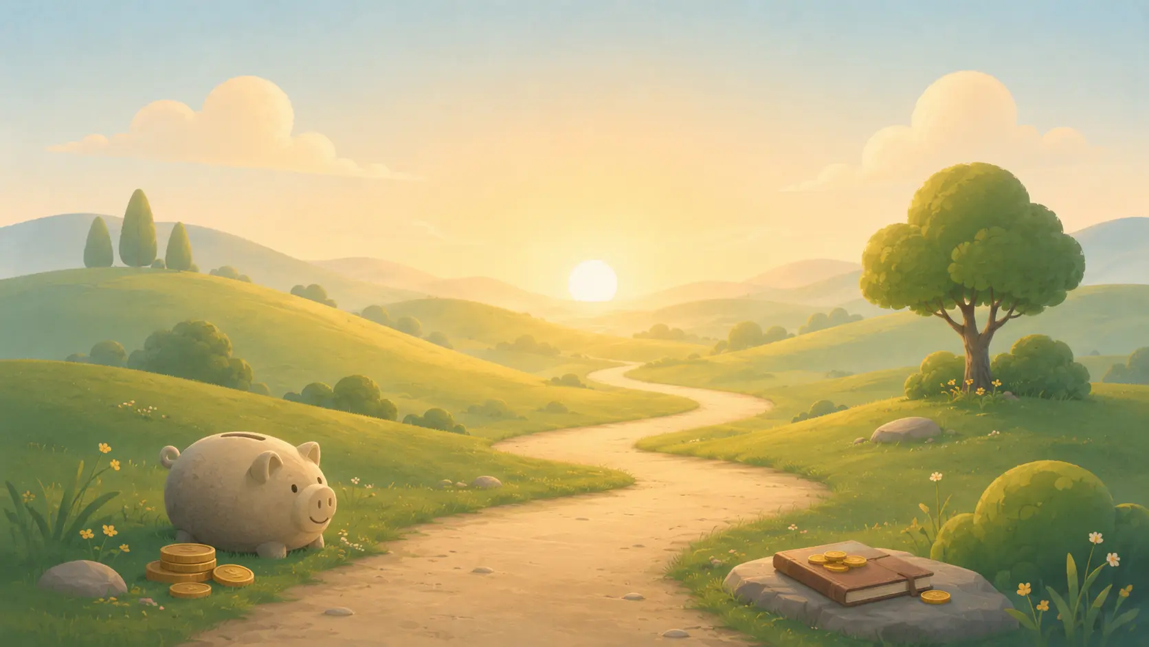A still life that evokes the The Money Calm Path