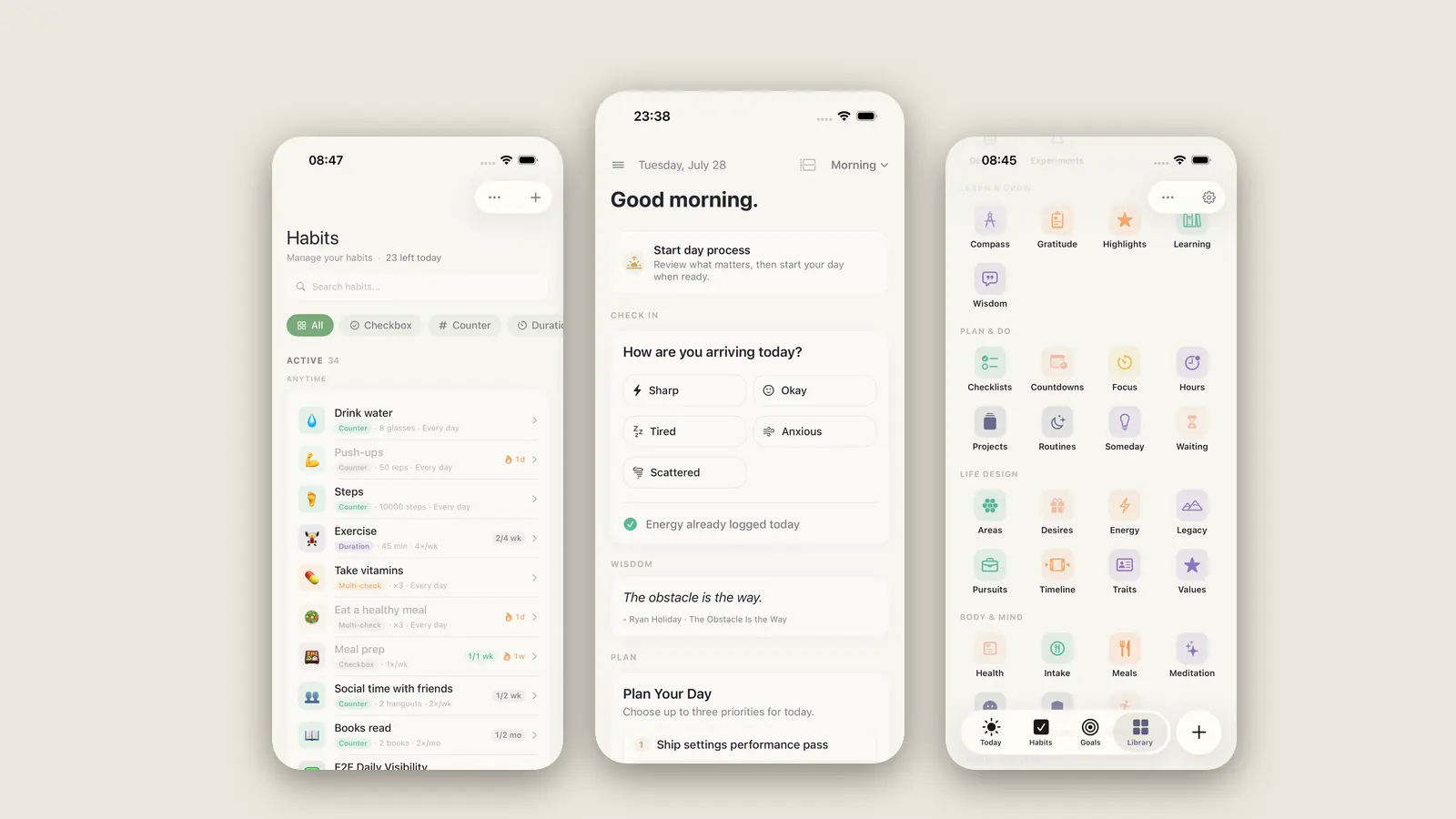 HourLife 1.0: forty-two modules, one day at a time