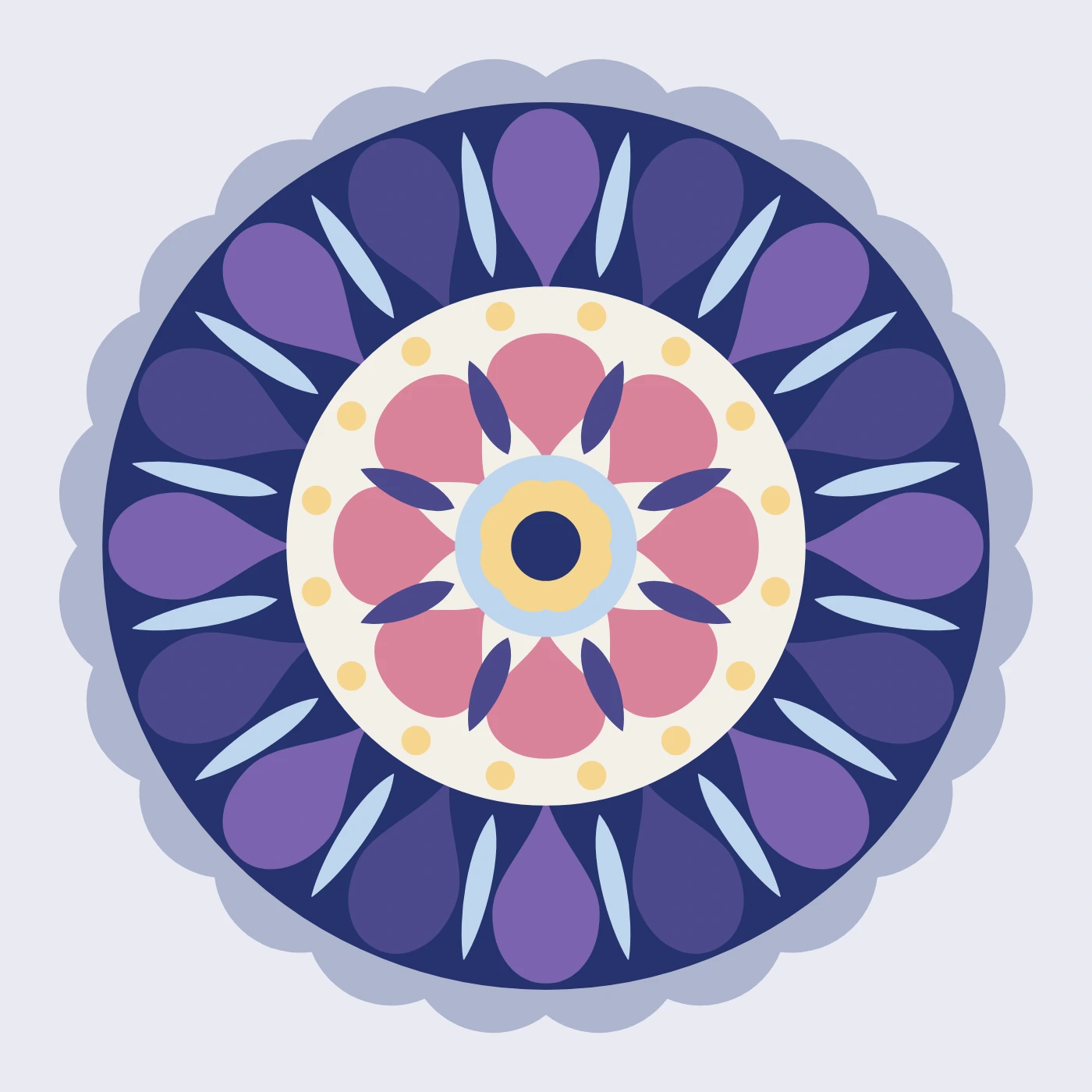 Moon lotus, a page made on the Colour by Number