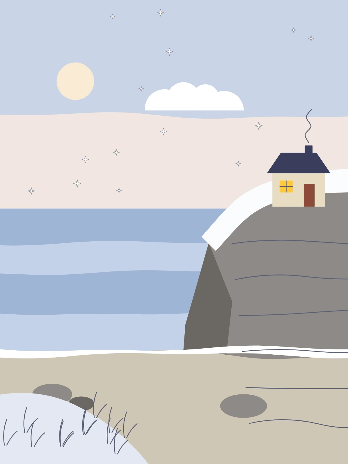 Winter coast, a page made on the Colour by Number