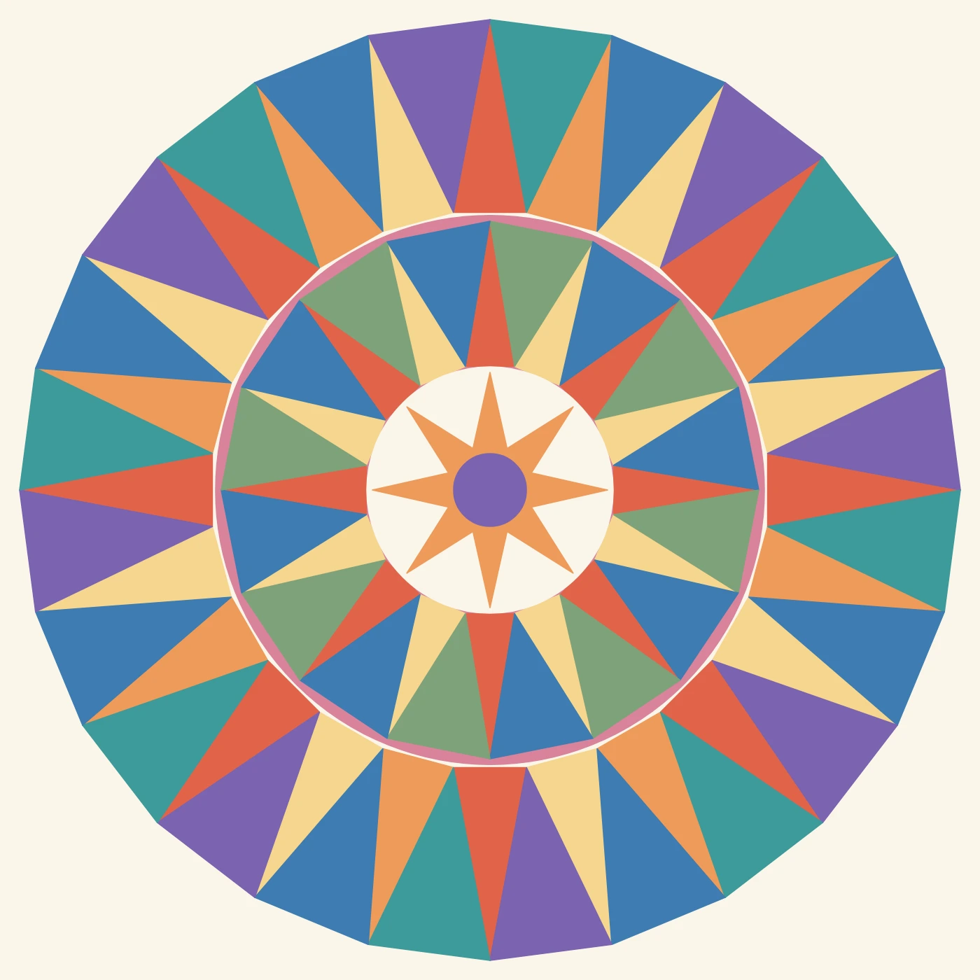 Kaleidoscope, a page made on the Colour by Number