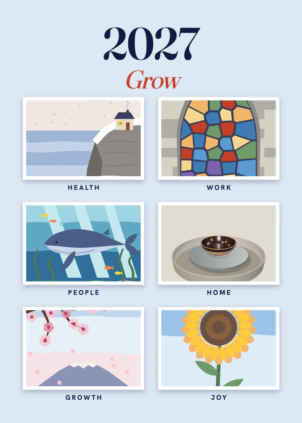 Grow · 2027 vision board, a vision board made on the Vision Board