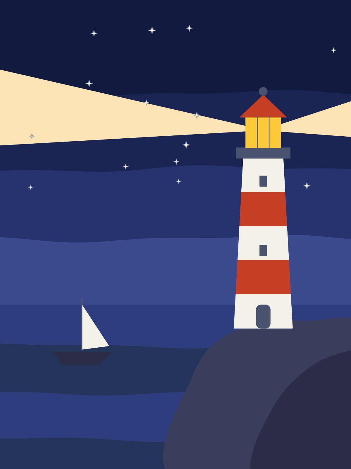 Lighthouse, a page made on the Colour by Number