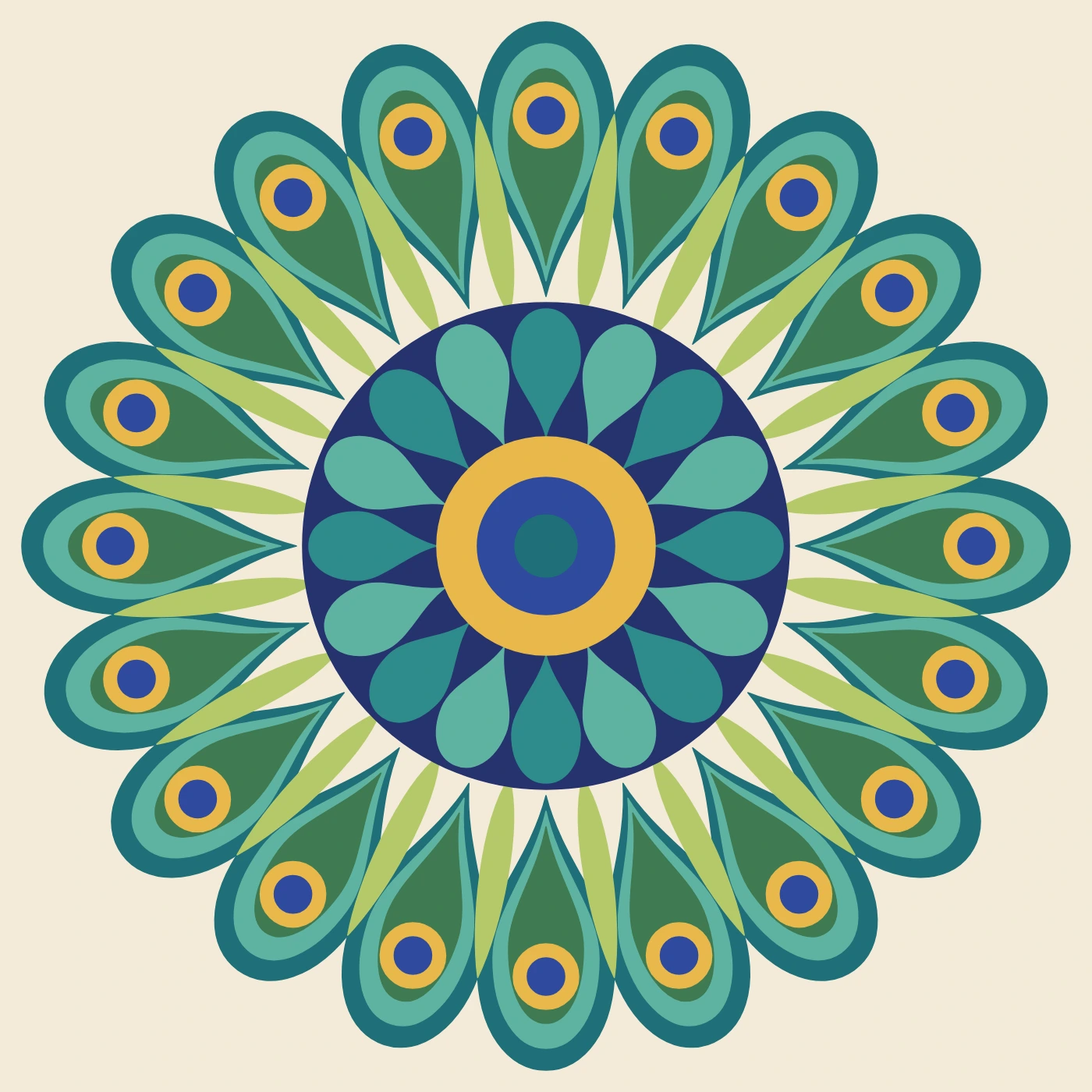 Peacock, a page made on the Colour by Number