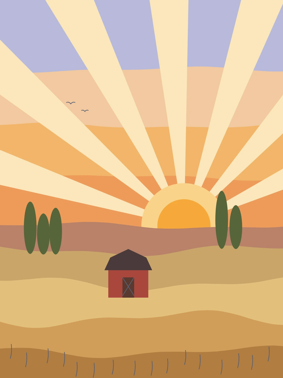 Golden hour, a page made on the Colour by Number