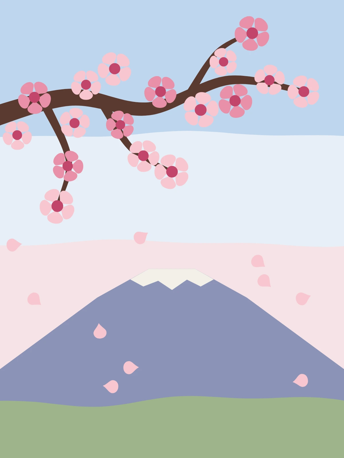 Cherry blossom, a page made on the Colour by Number