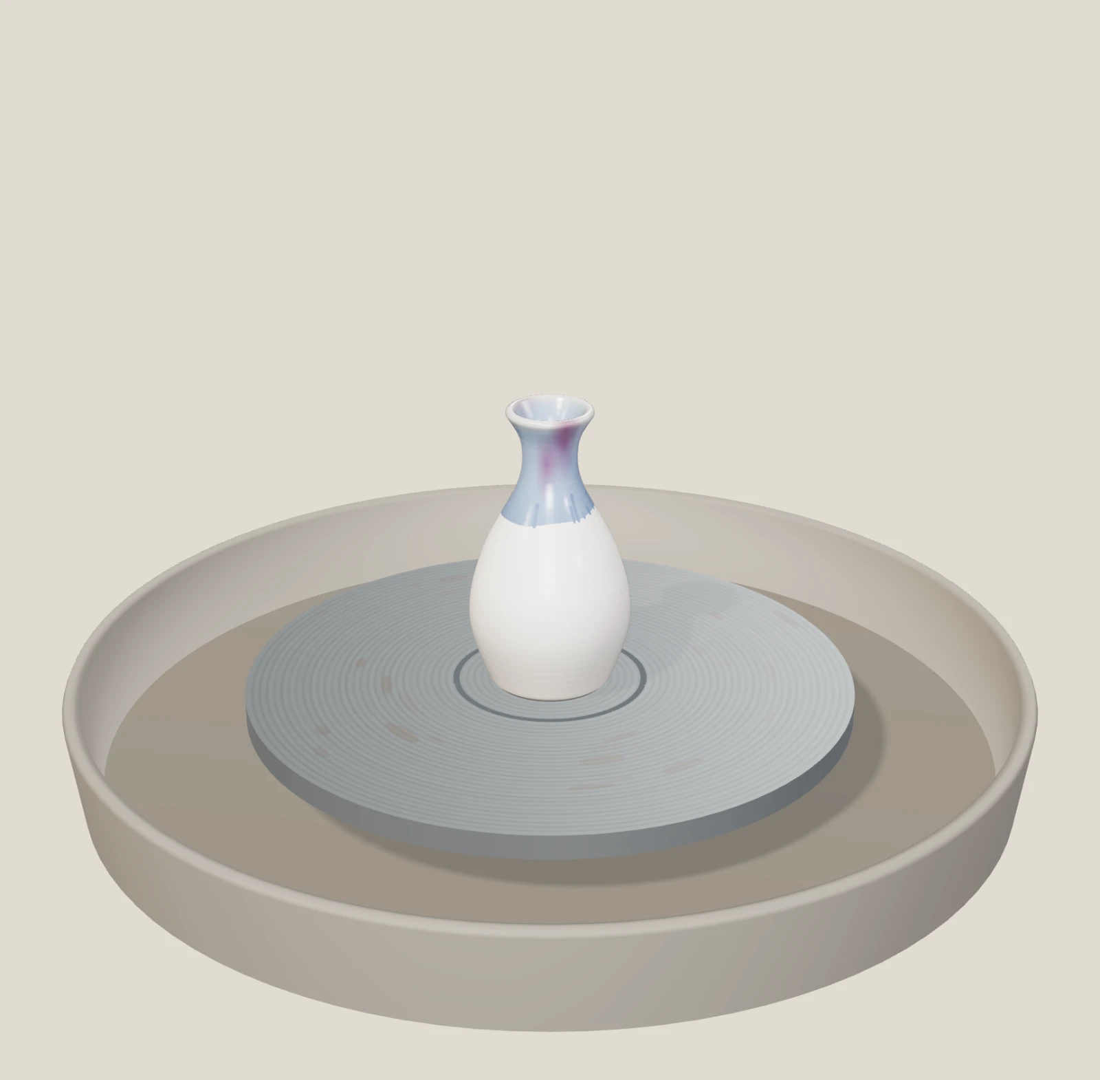 Chun blue porcelain pot, a pot made on the Pottery Wheel
