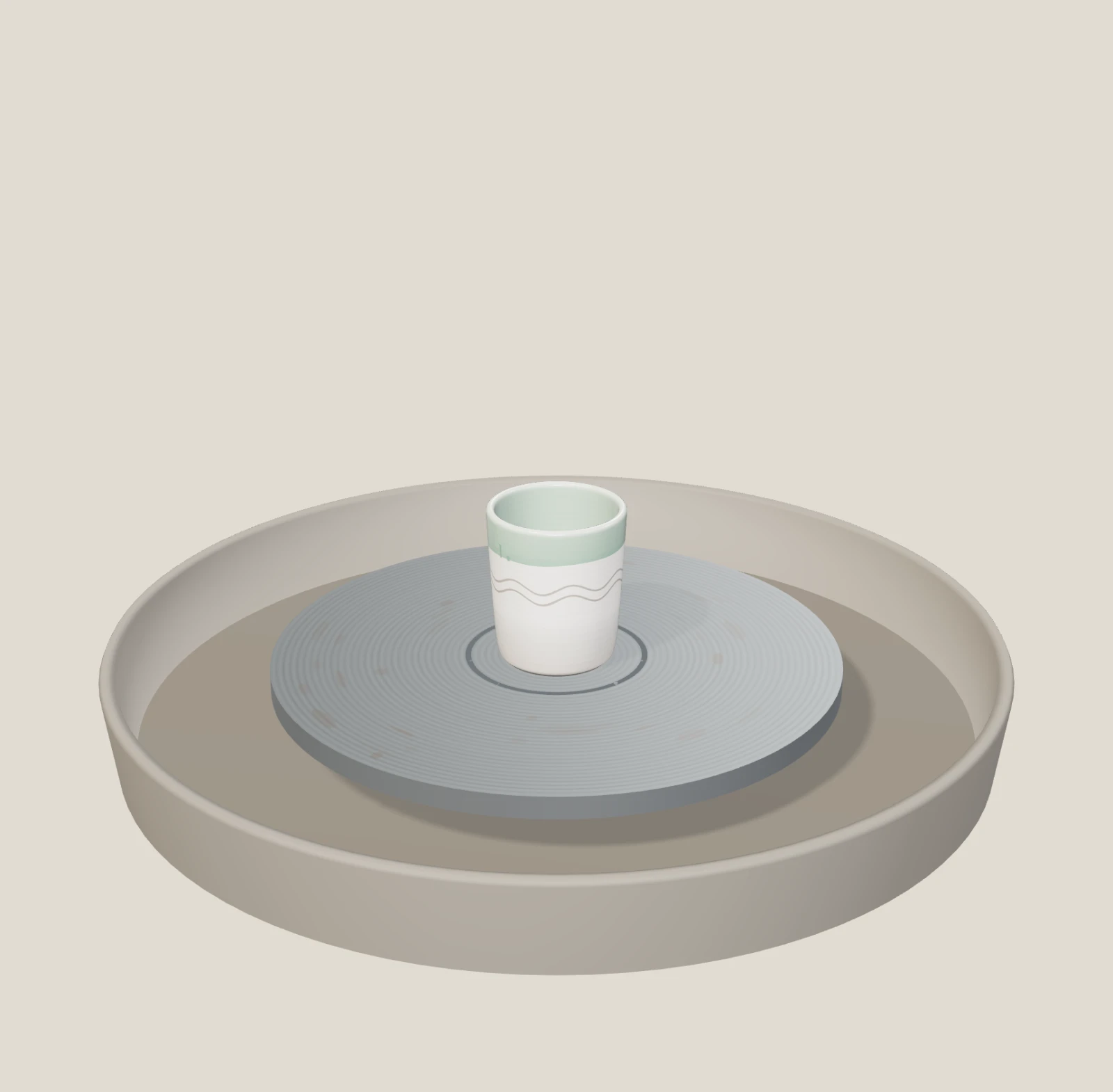 Celadon porcelain pot, a pot made on the Pottery Wheel