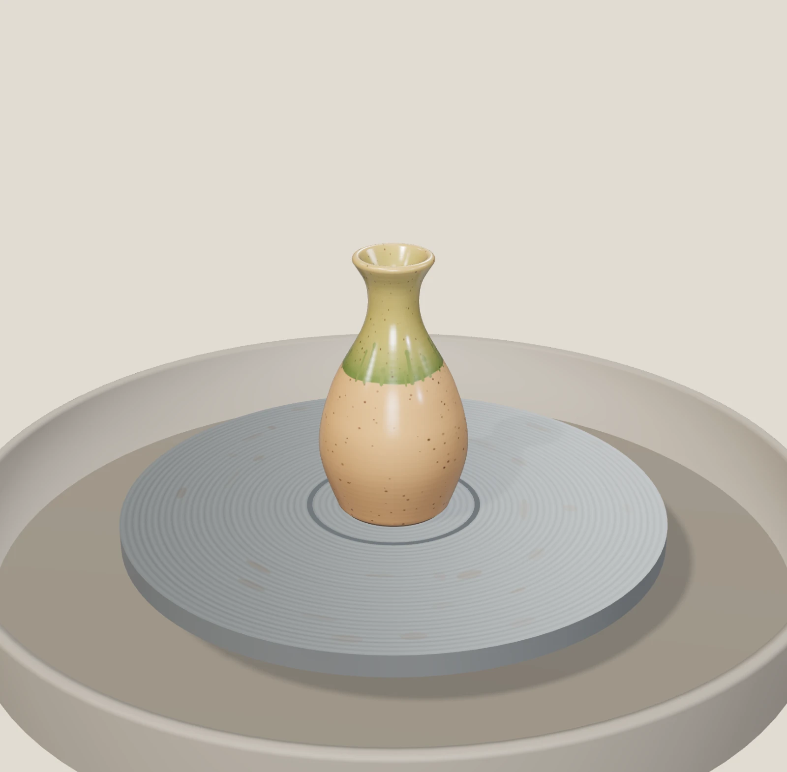 Wood ash stoneware pot, a pot made on the Pottery Wheel