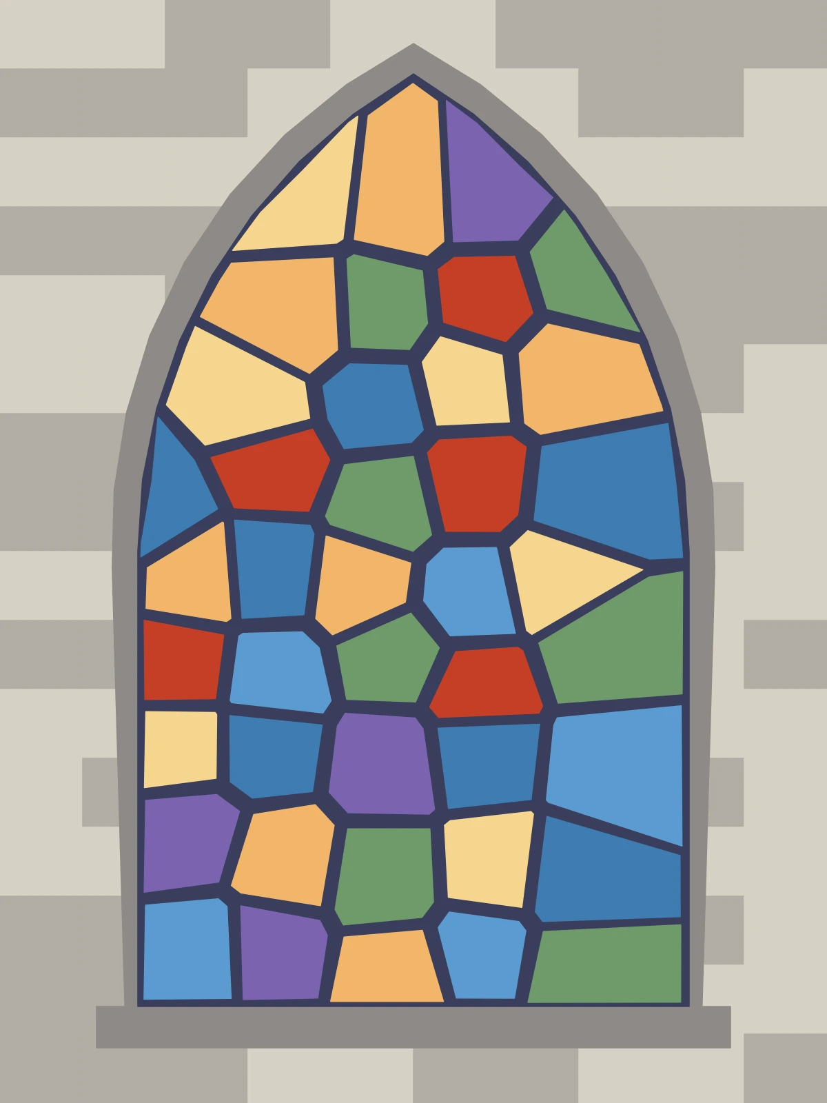Stained glass, a page made on the Colour by Number