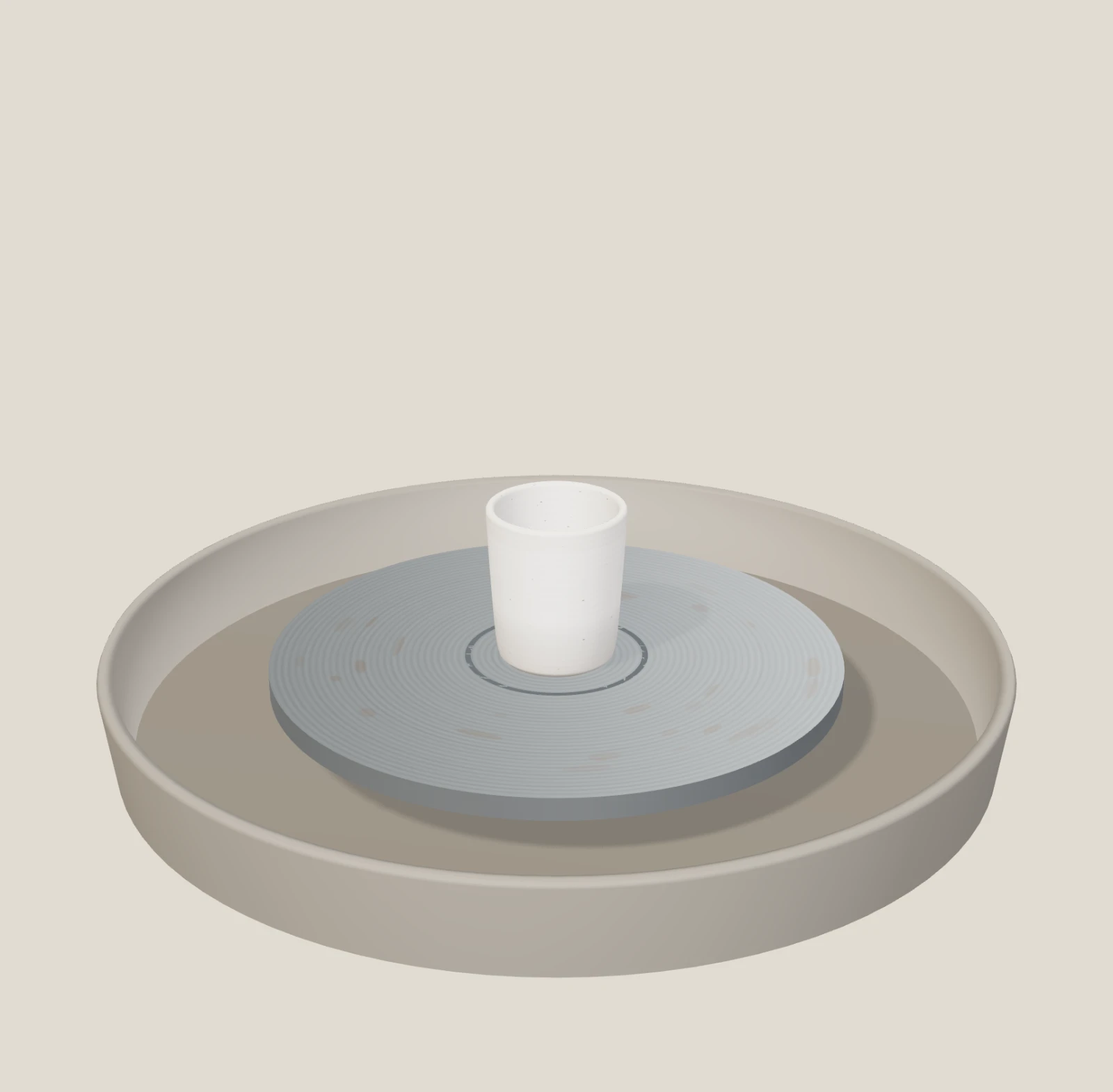 Satin white porcelain pot, a pot made on the Pottery Wheel