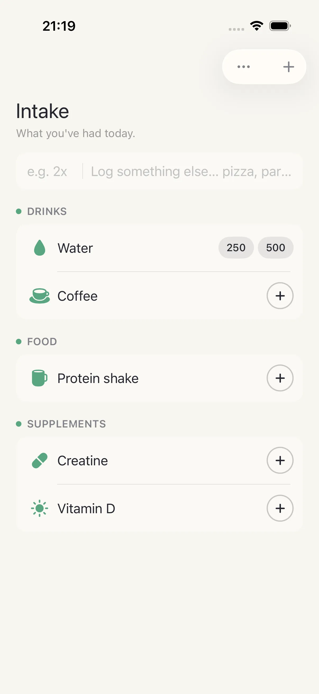 Intake screen in HourLife