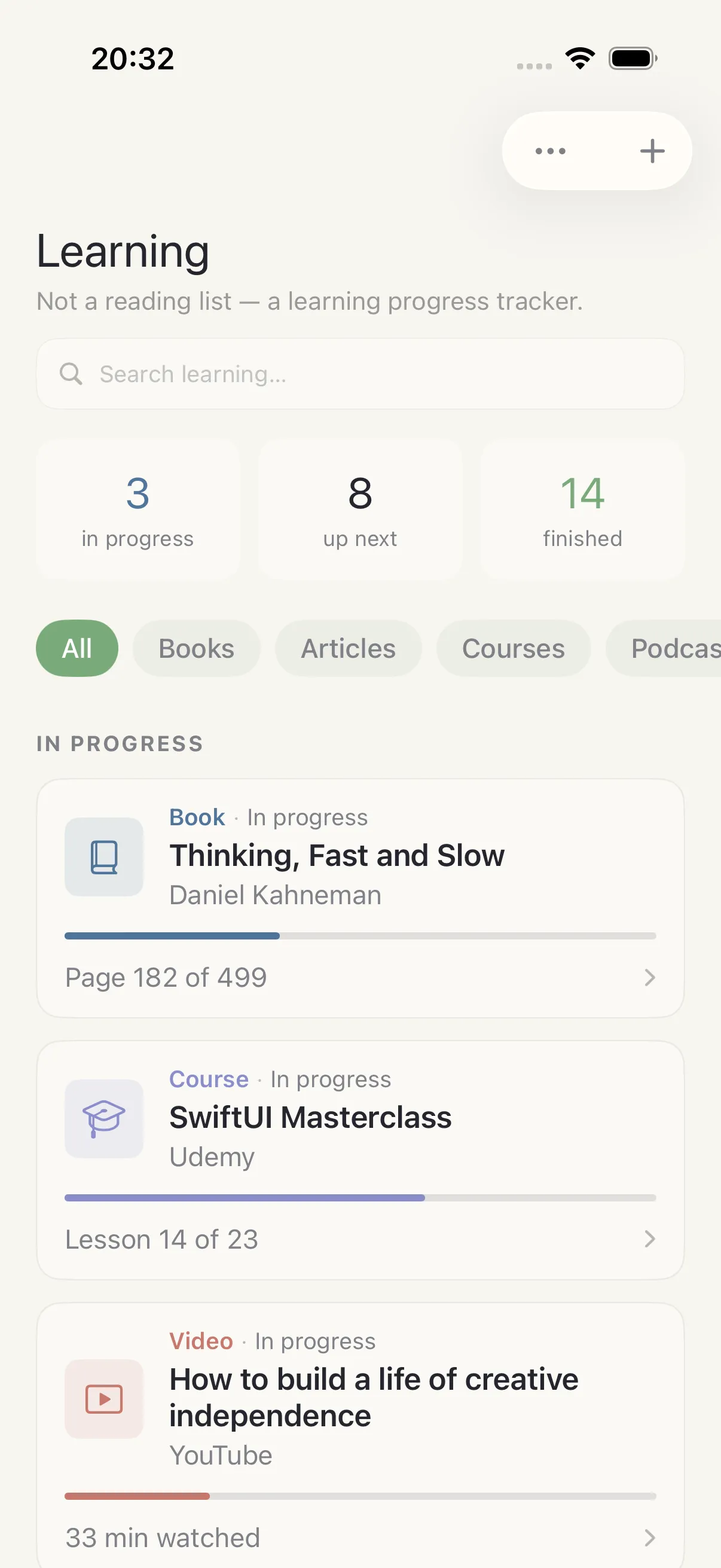 Learning screen in HourLife