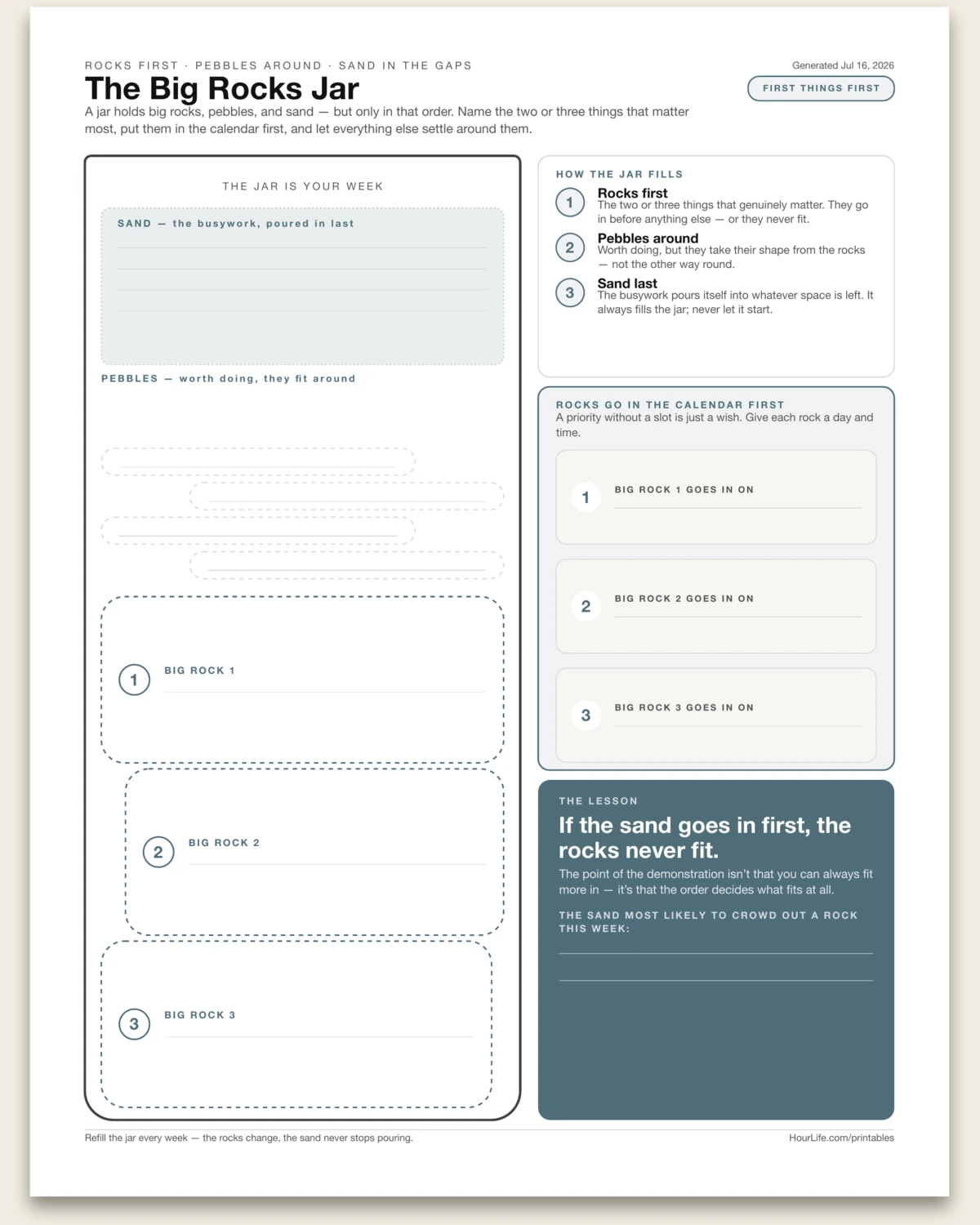 The Big Rocks Jar blank layout preview