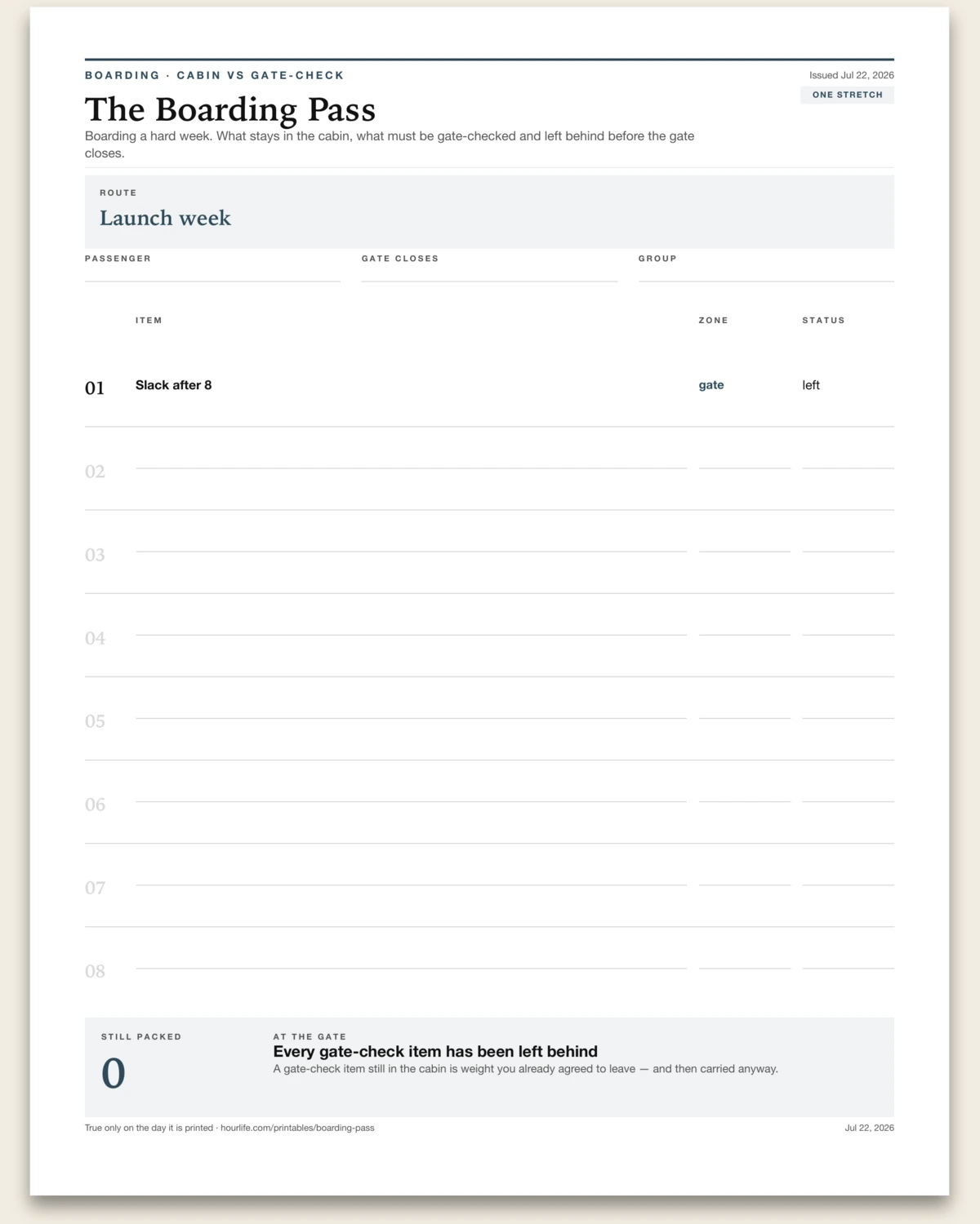 The Boarding Pass alt style preview