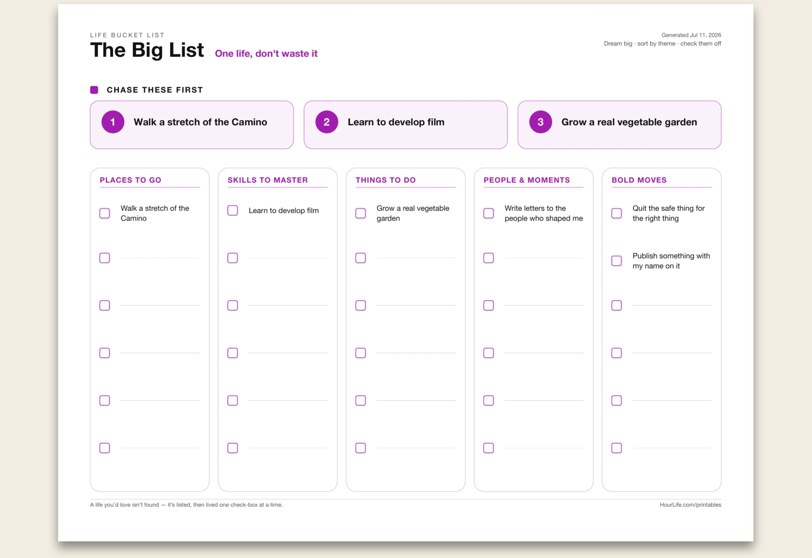 Bucket List alt style preview