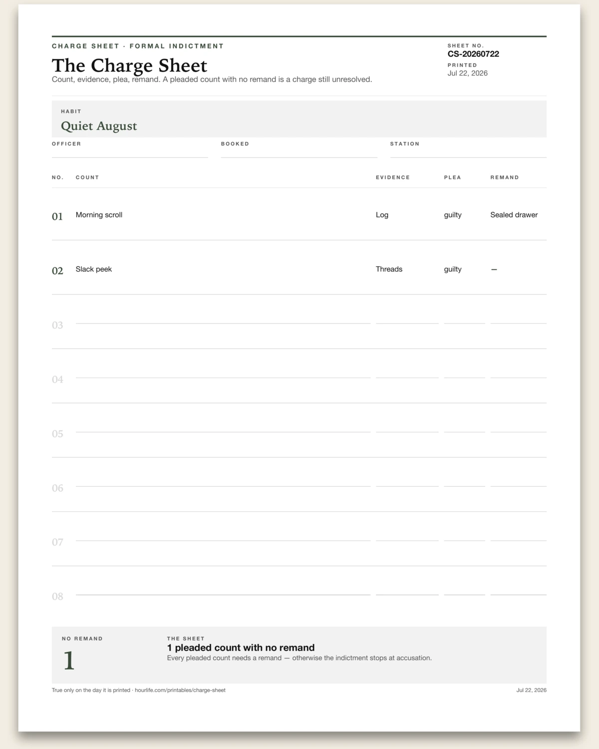 The Charge Sheet alt style preview