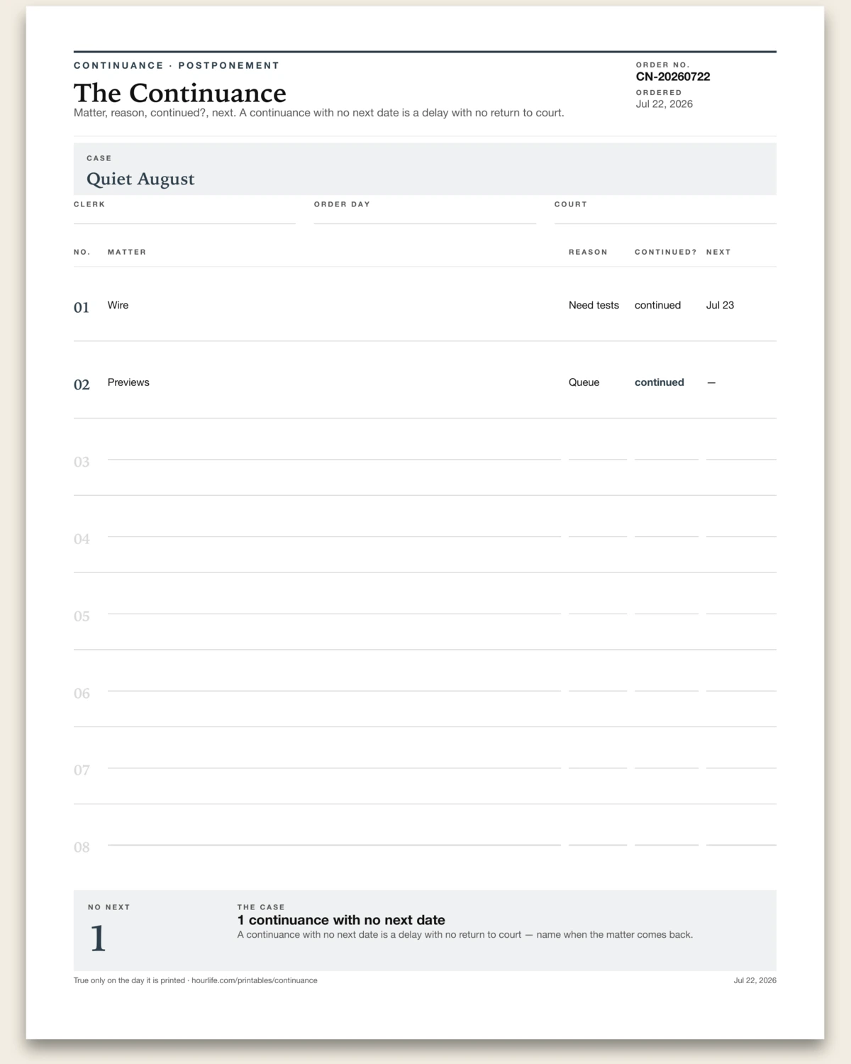 The Continuance alt style preview