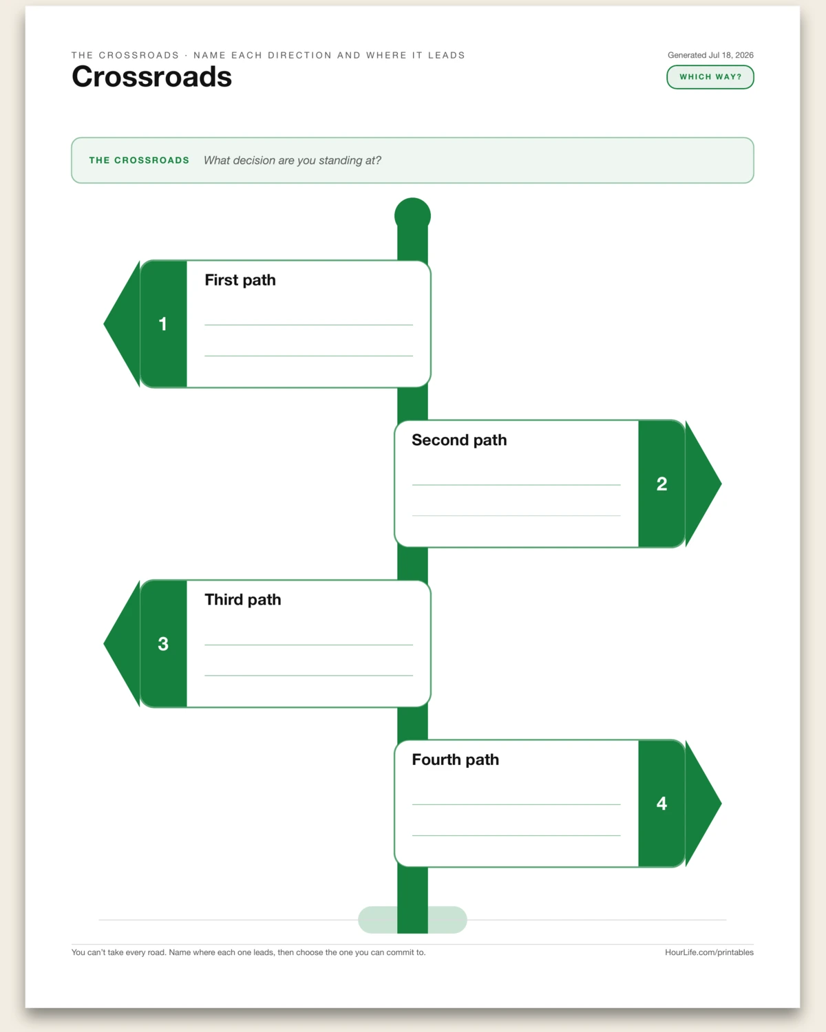 Crossroads blank layout preview