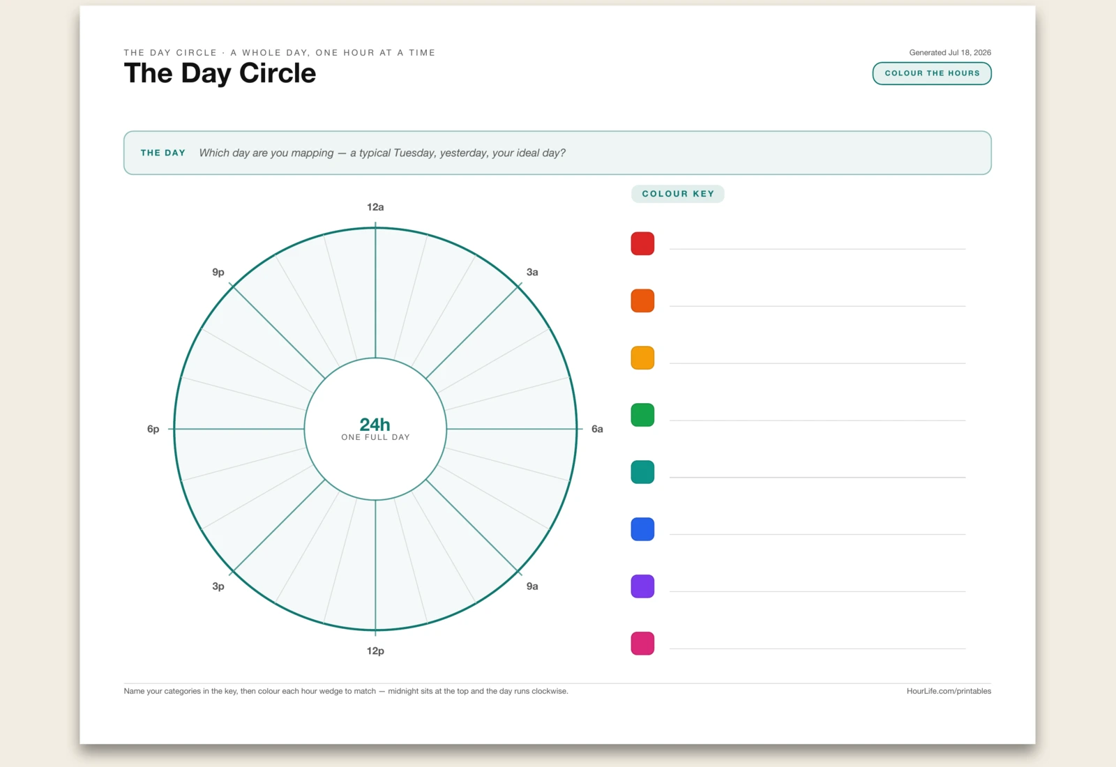 The Day Circle blank layout preview