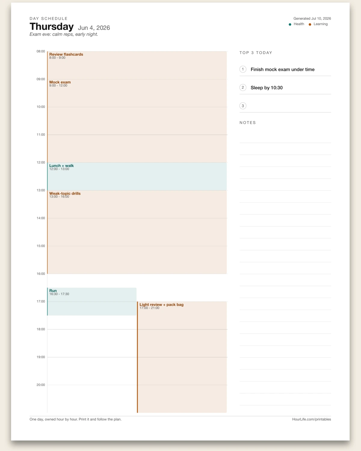 Day Schedule alt style preview