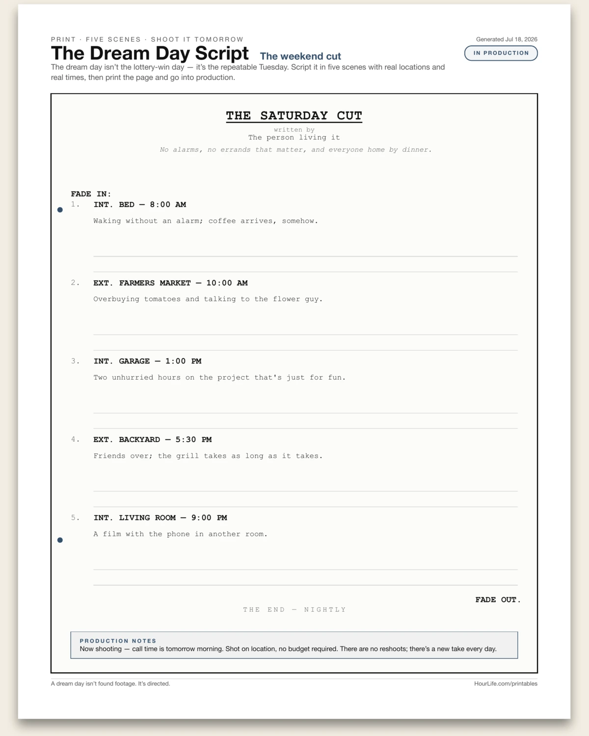 The Dream Day Script alt style preview