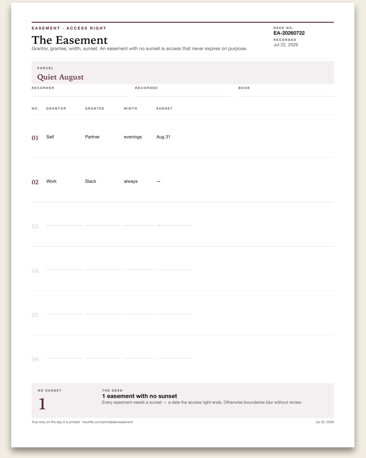 The Easement alt style preview