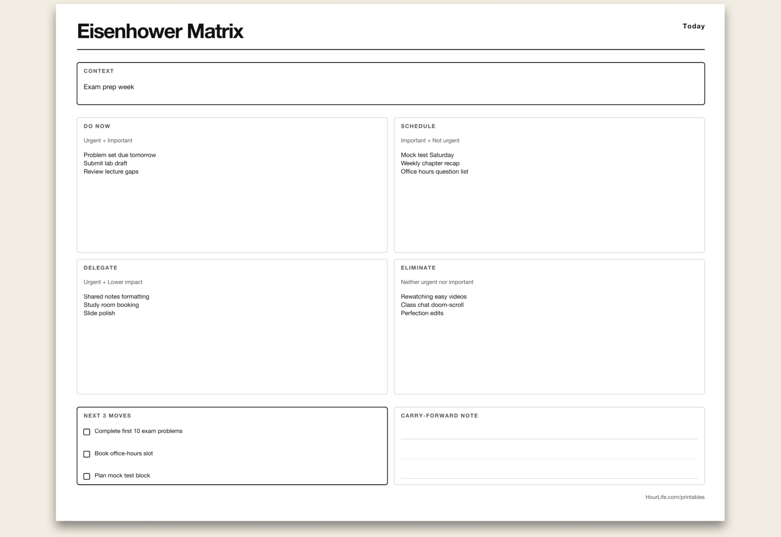 Eisenhower Matrix alt style preview