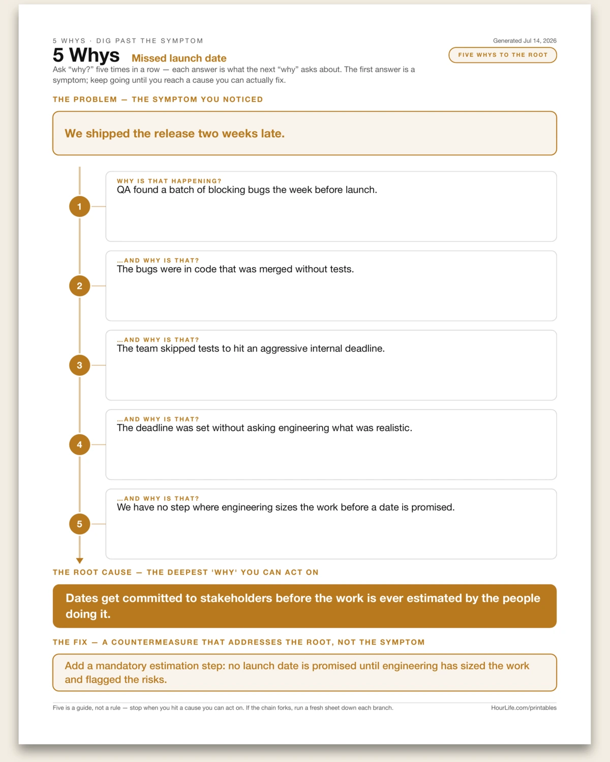 5 Whys filled example preview