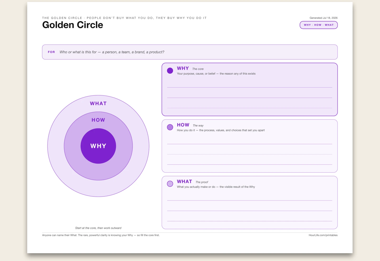 Golden Circle blank layout preview