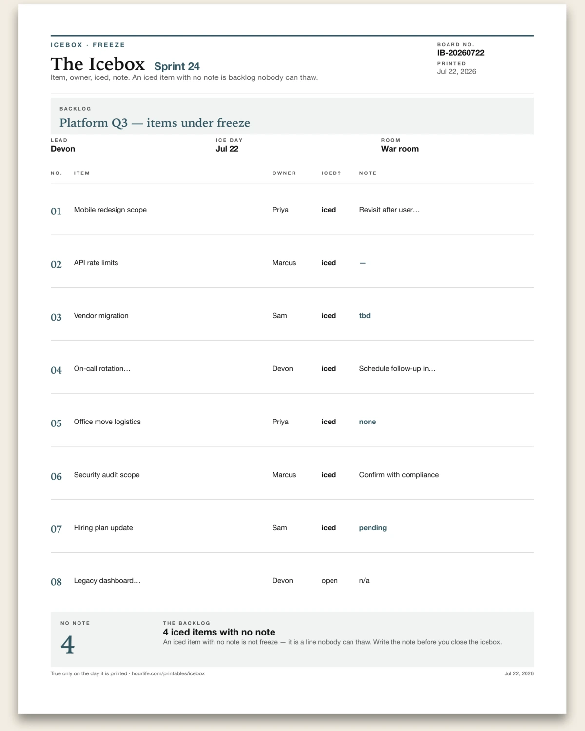 The Icebox filled example preview