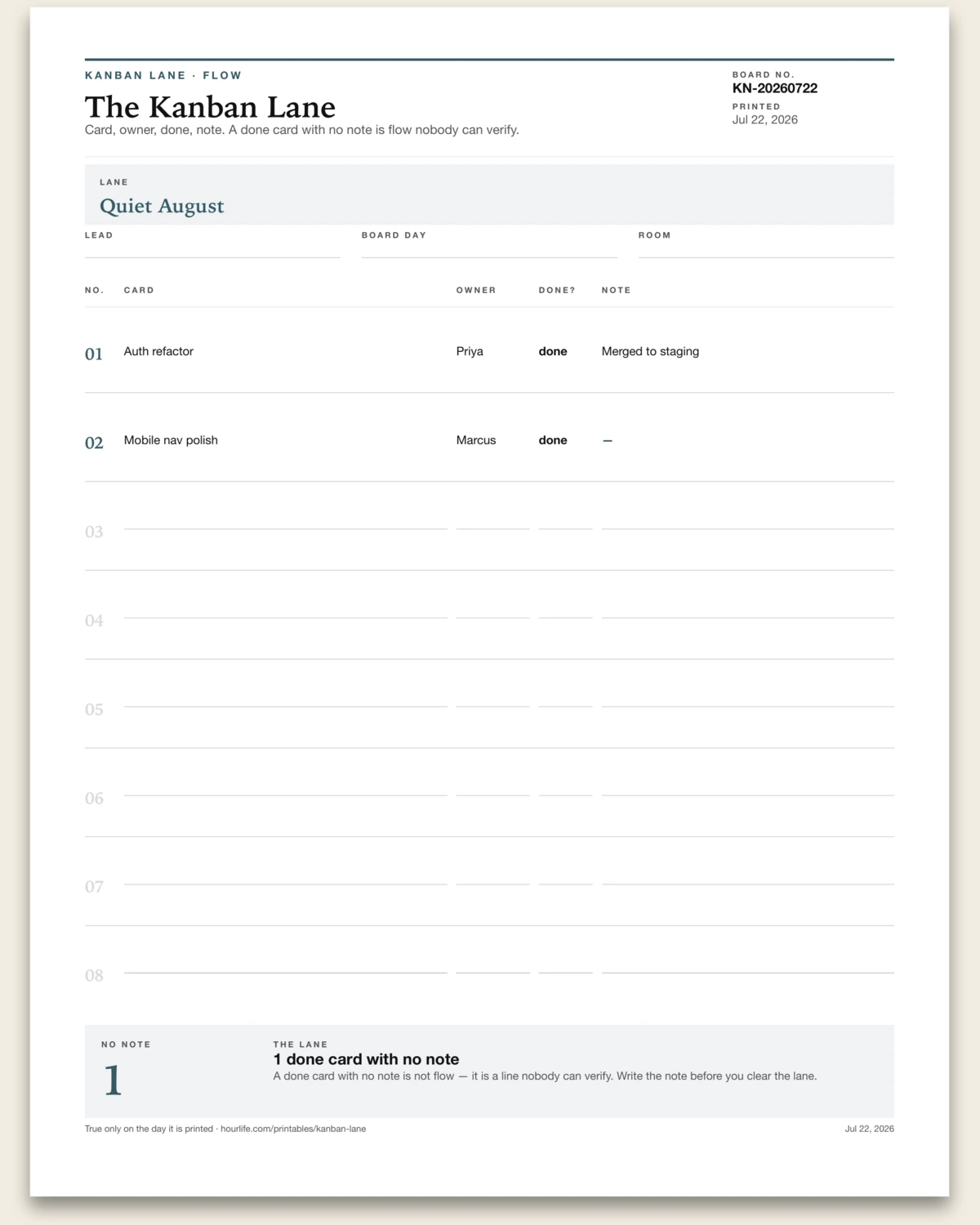 The Kanban Lane alt style preview