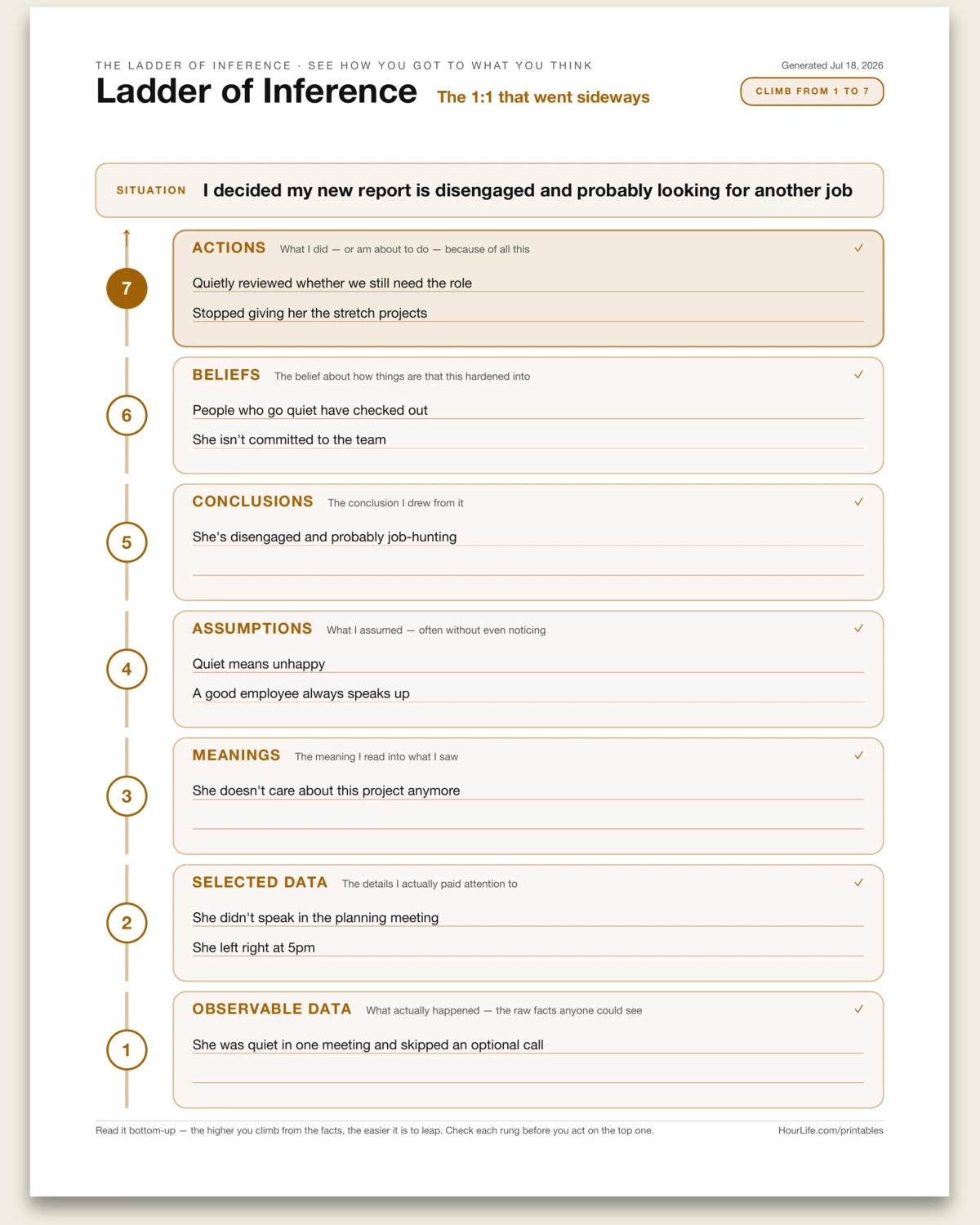 Ladder of Inference filled example preview