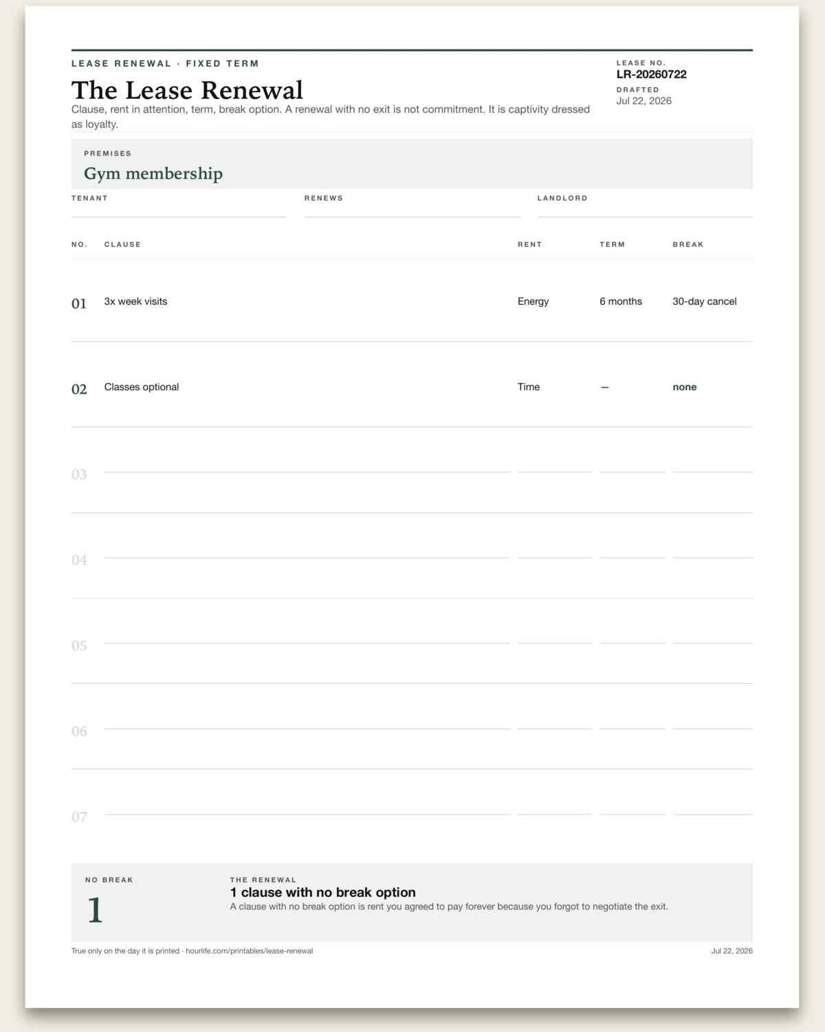 The Lease Renewal alt style preview