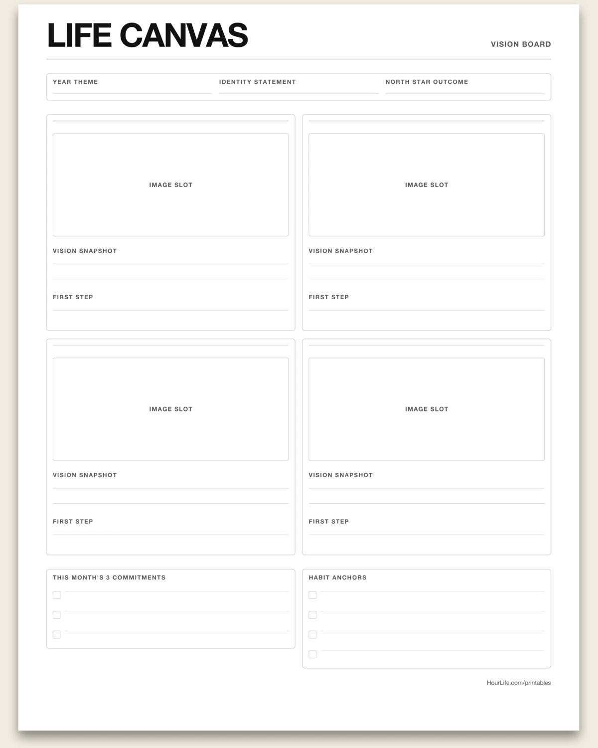 Life Canvas blank layout preview