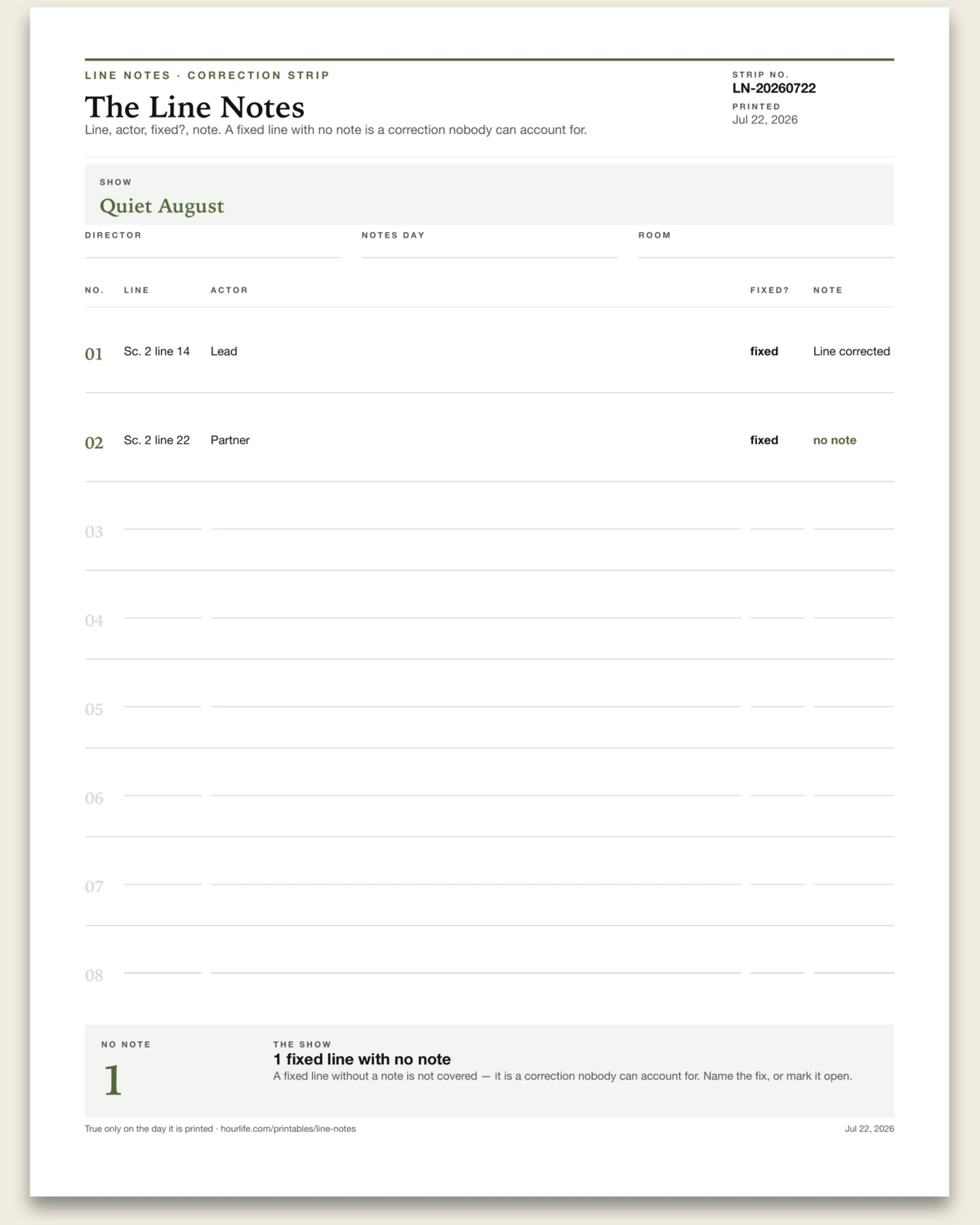 The Line Notes alt style preview