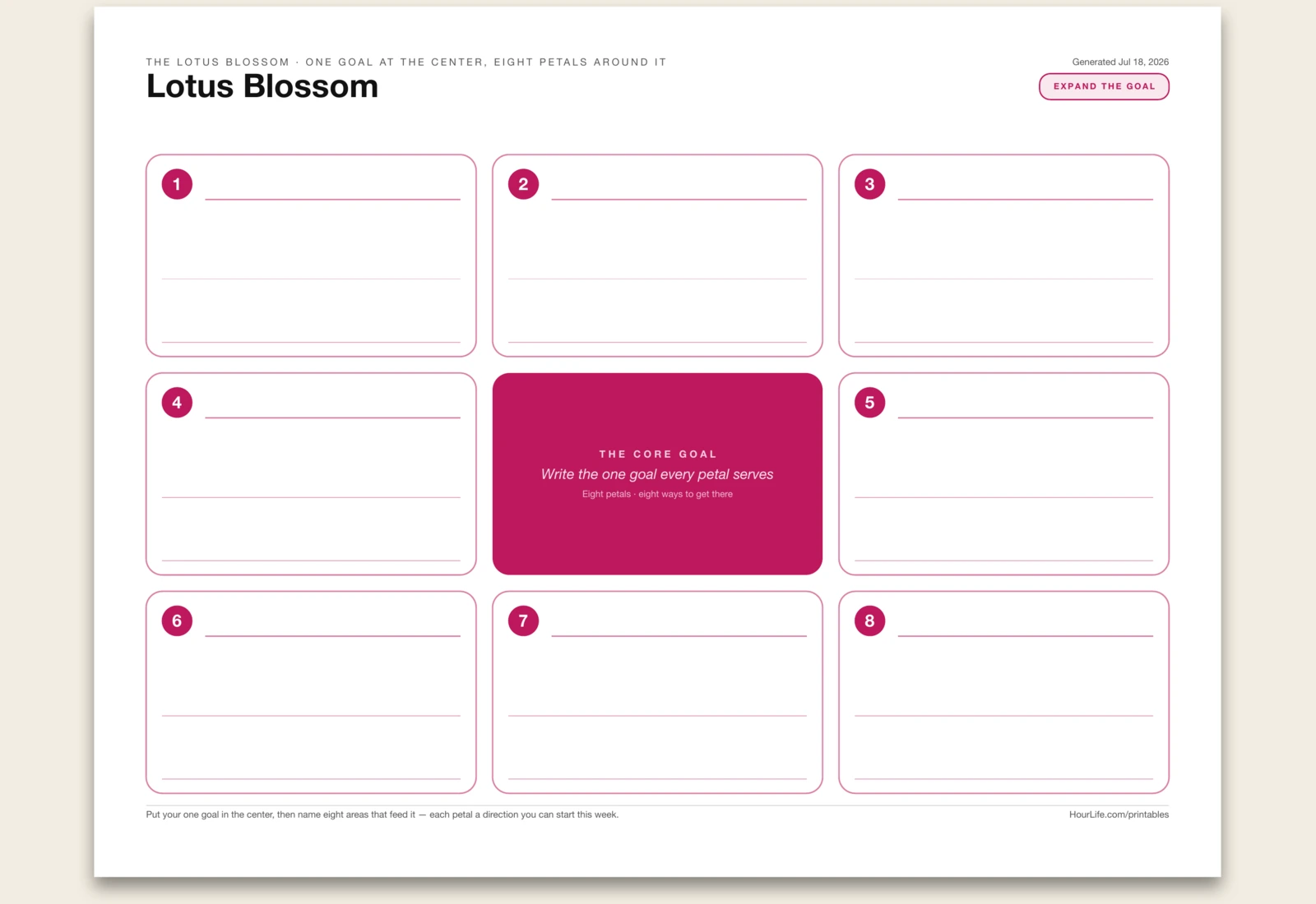 Lotus Blossom blank layout preview