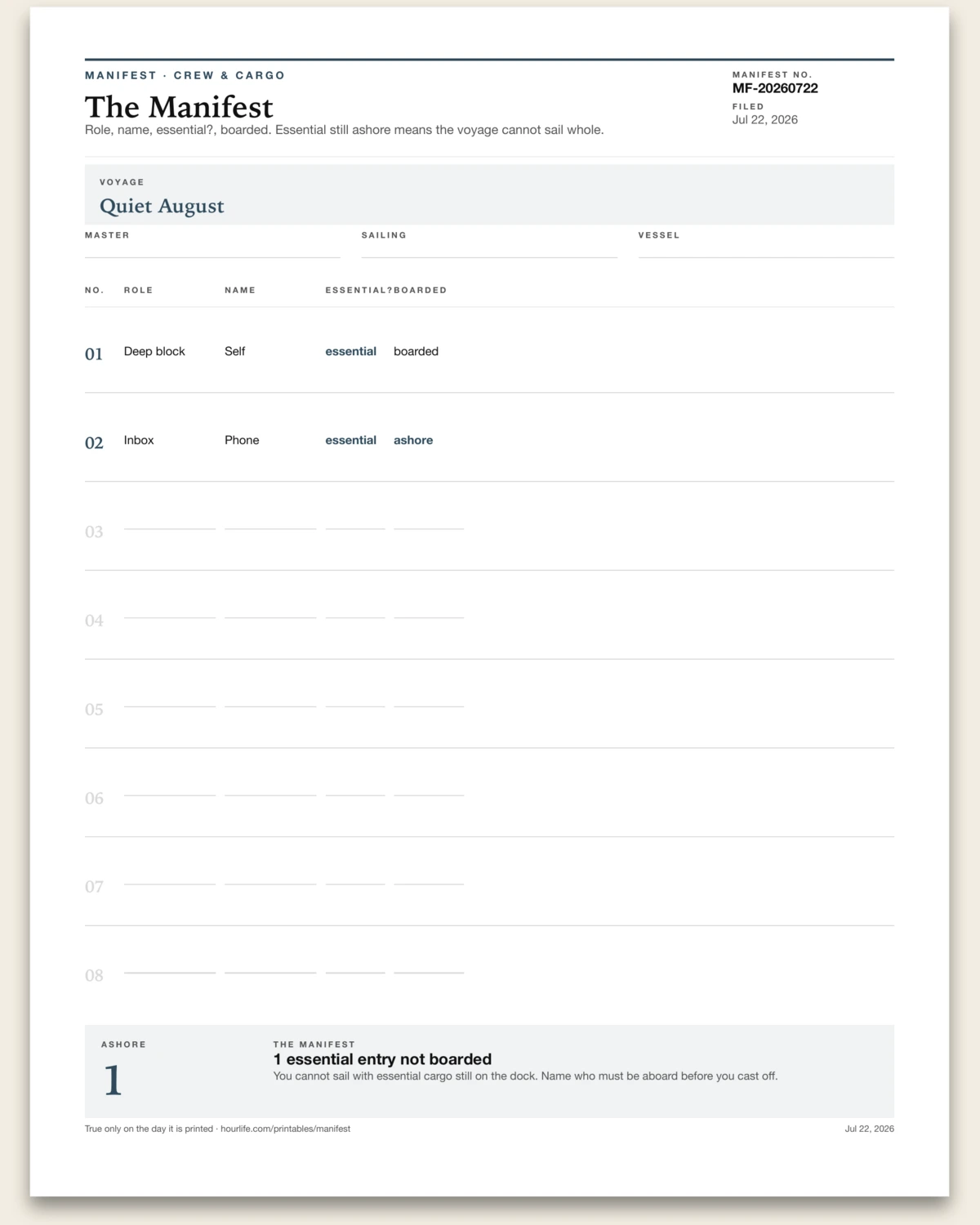 The Manifest alt style preview