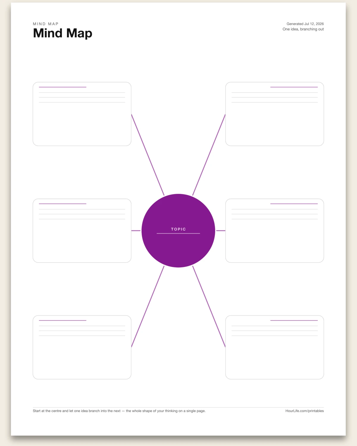 Mind Map blank layout preview