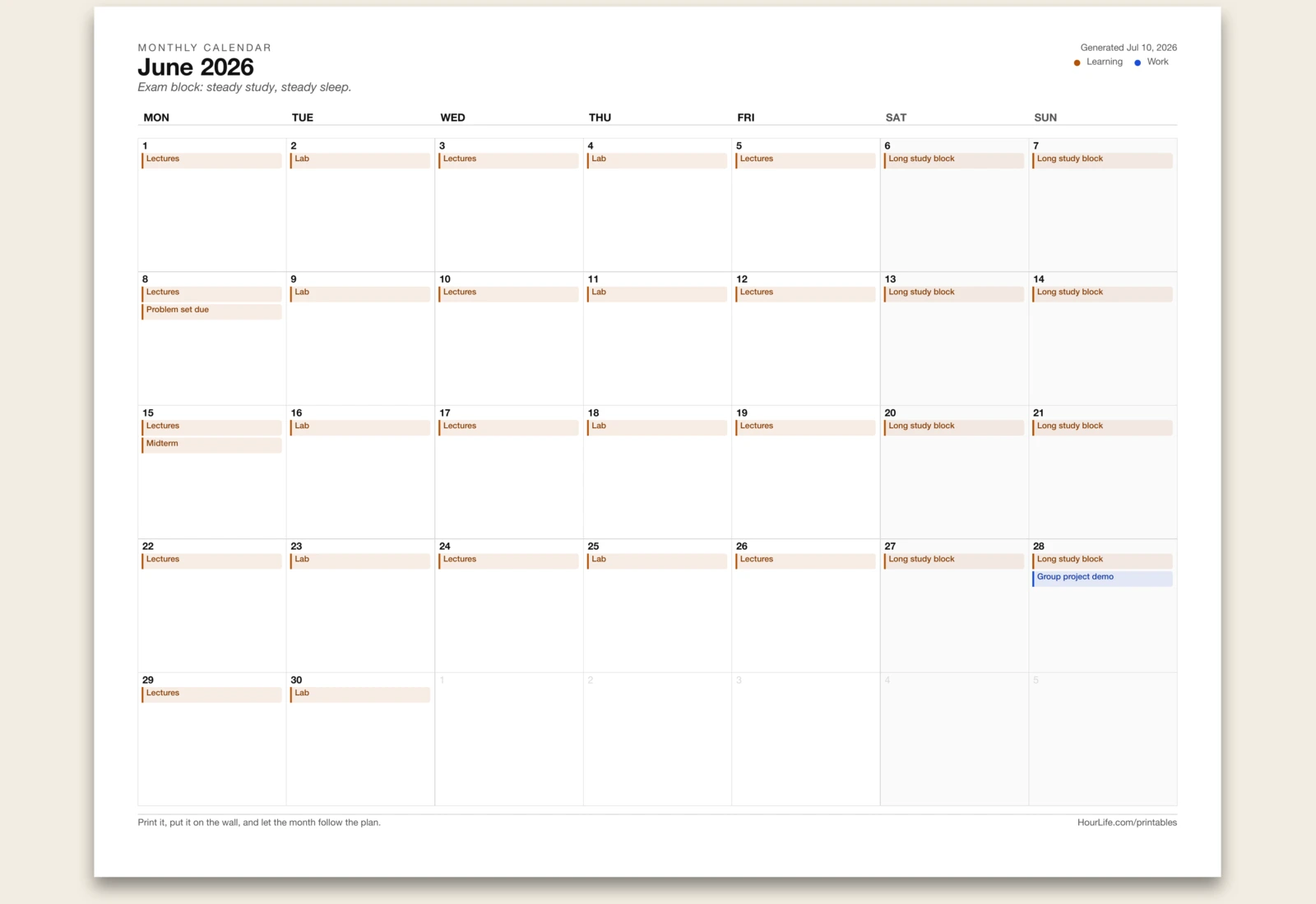 Monthly Calendar alt style preview