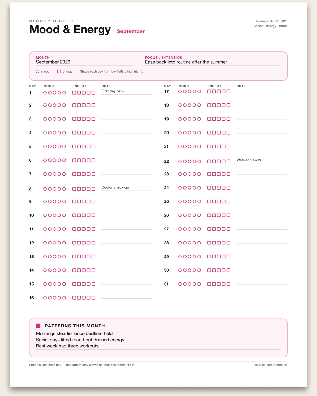 Mood & Energy Tracker alt style preview