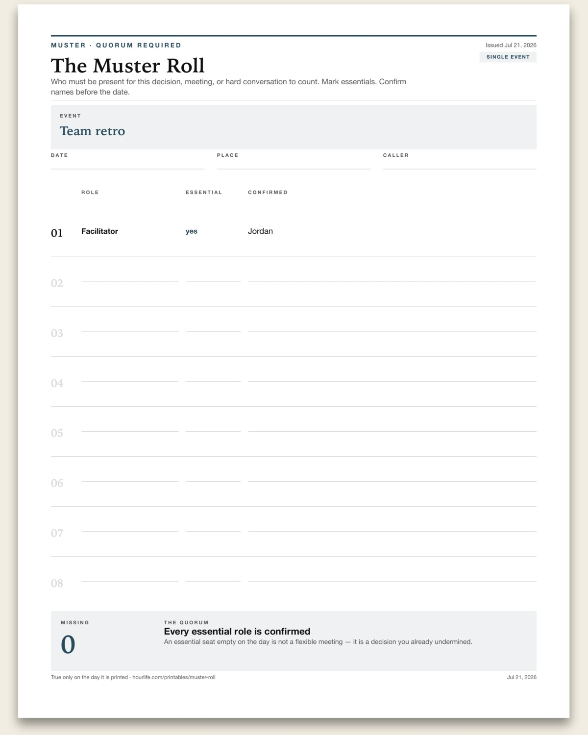 The Muster Roll alt style preview