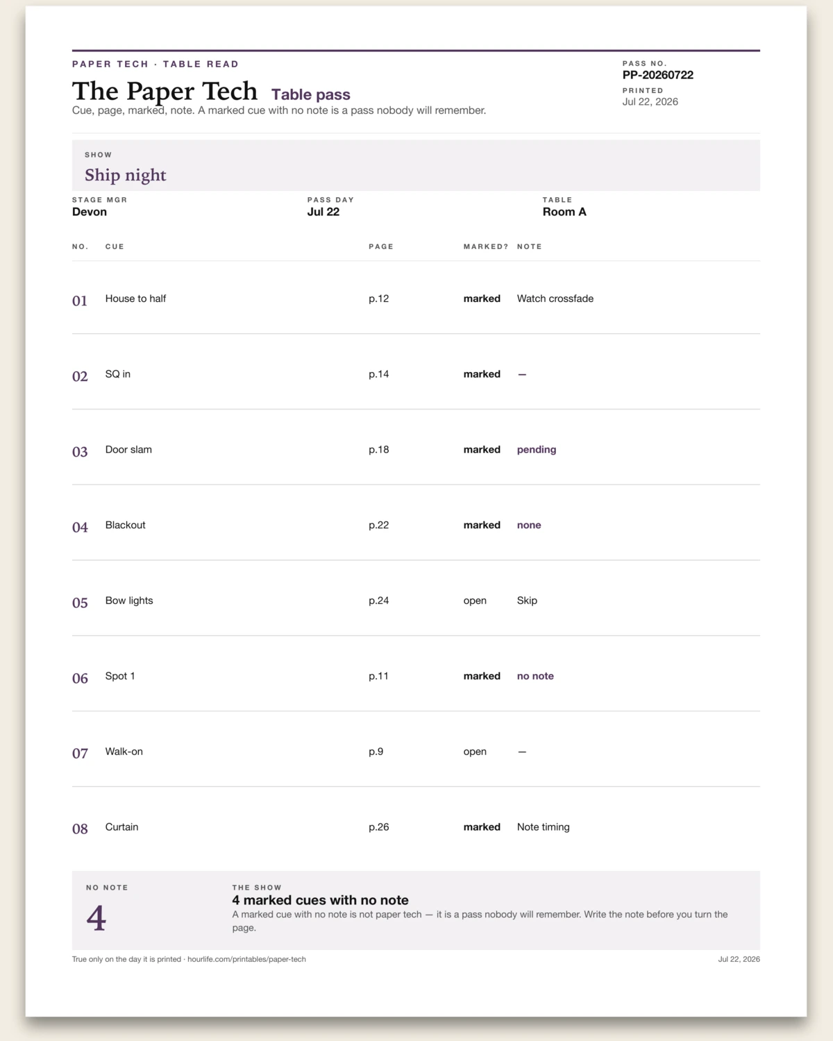 The Paper Tech filled example preview