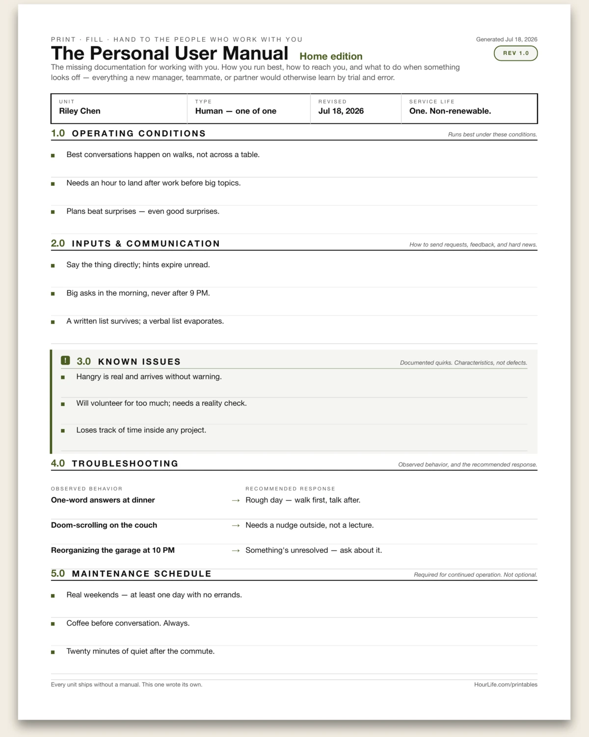 The Personal User Manual alt style preview
