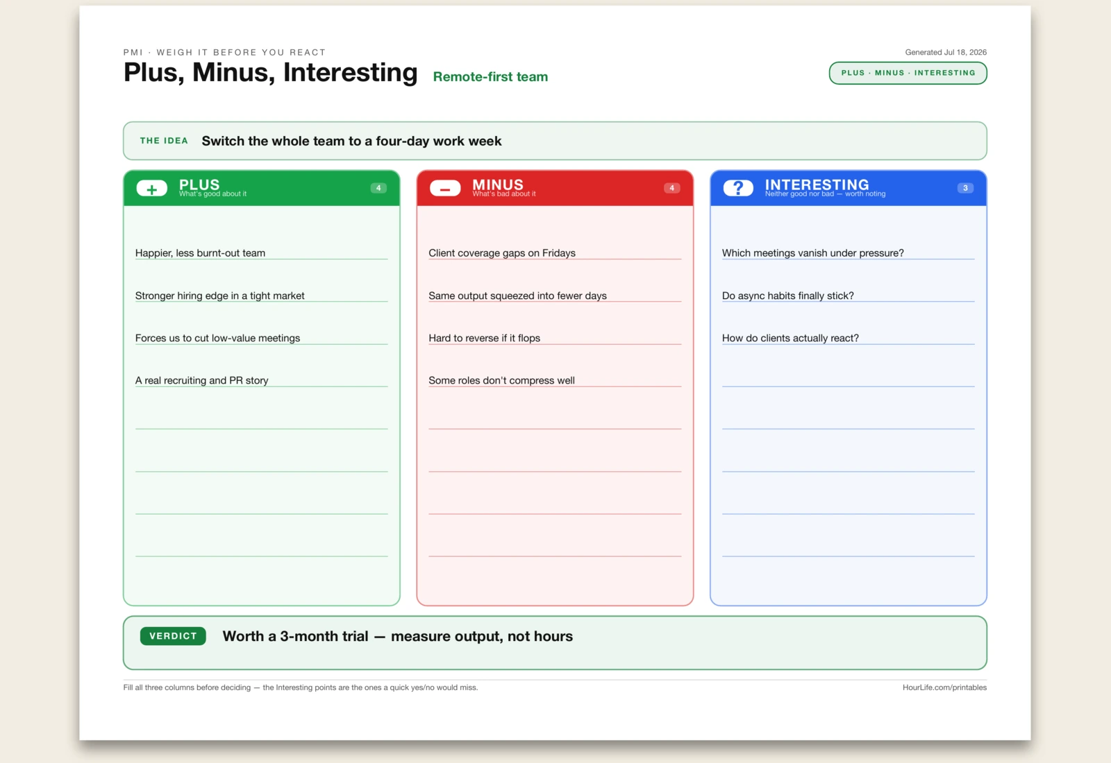 Plus, Minus, Interesting filled example preview