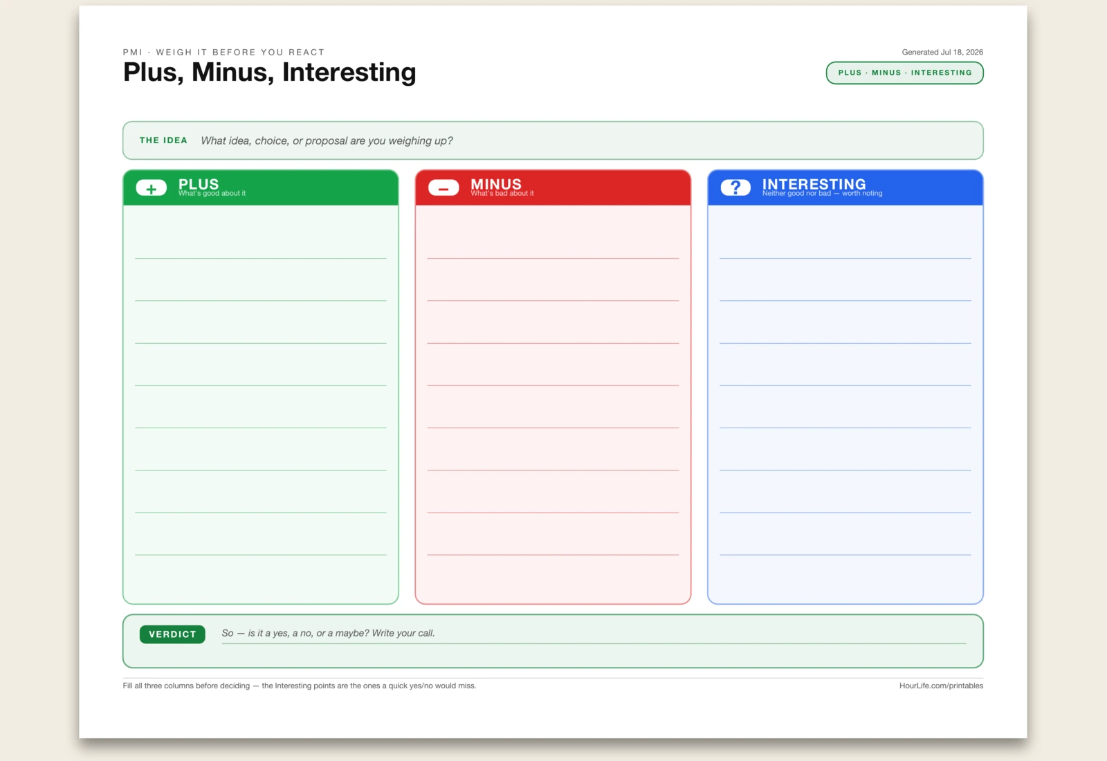 Plus, Minus, Interesting blank layout preview