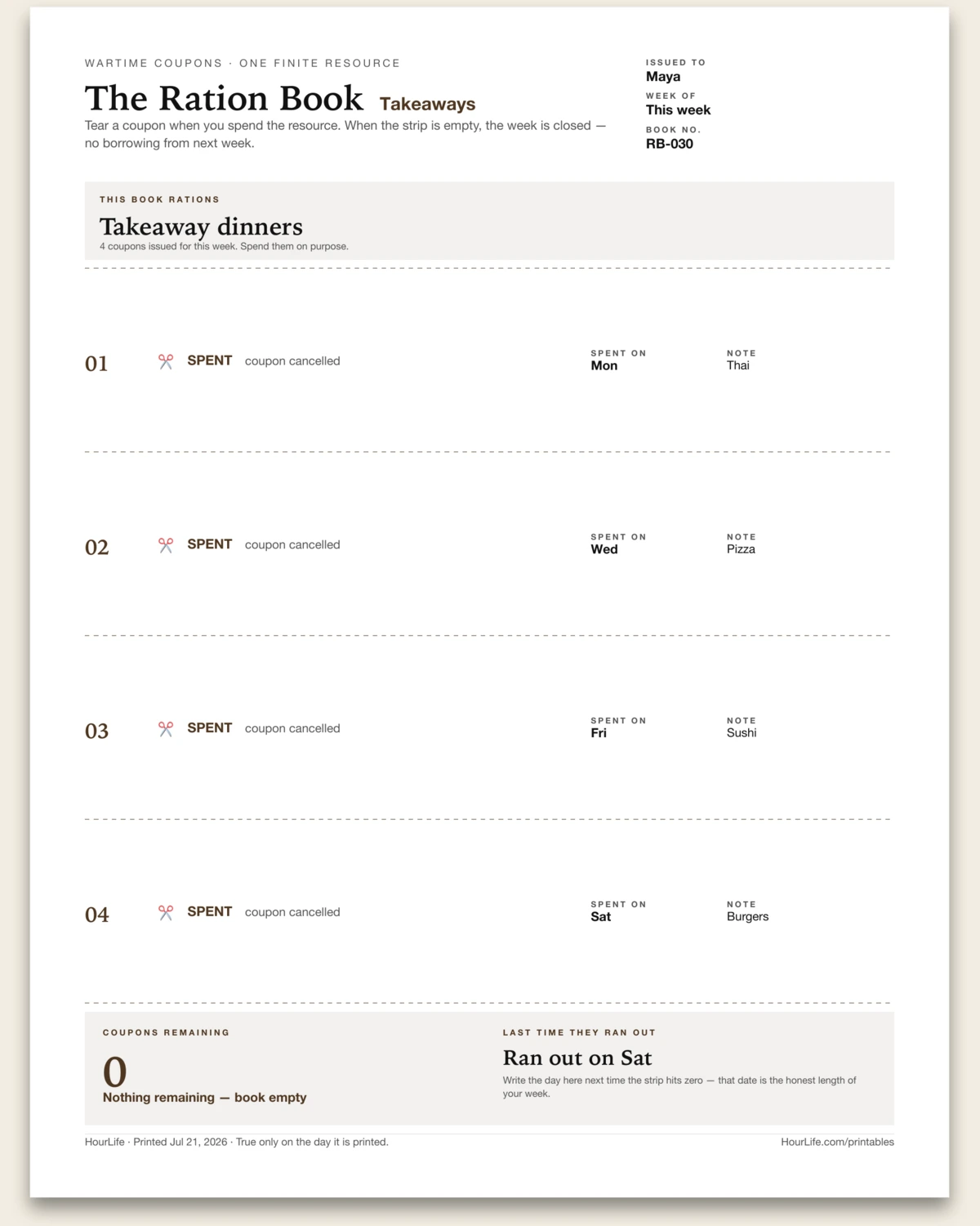 The Ration Book alt style preview