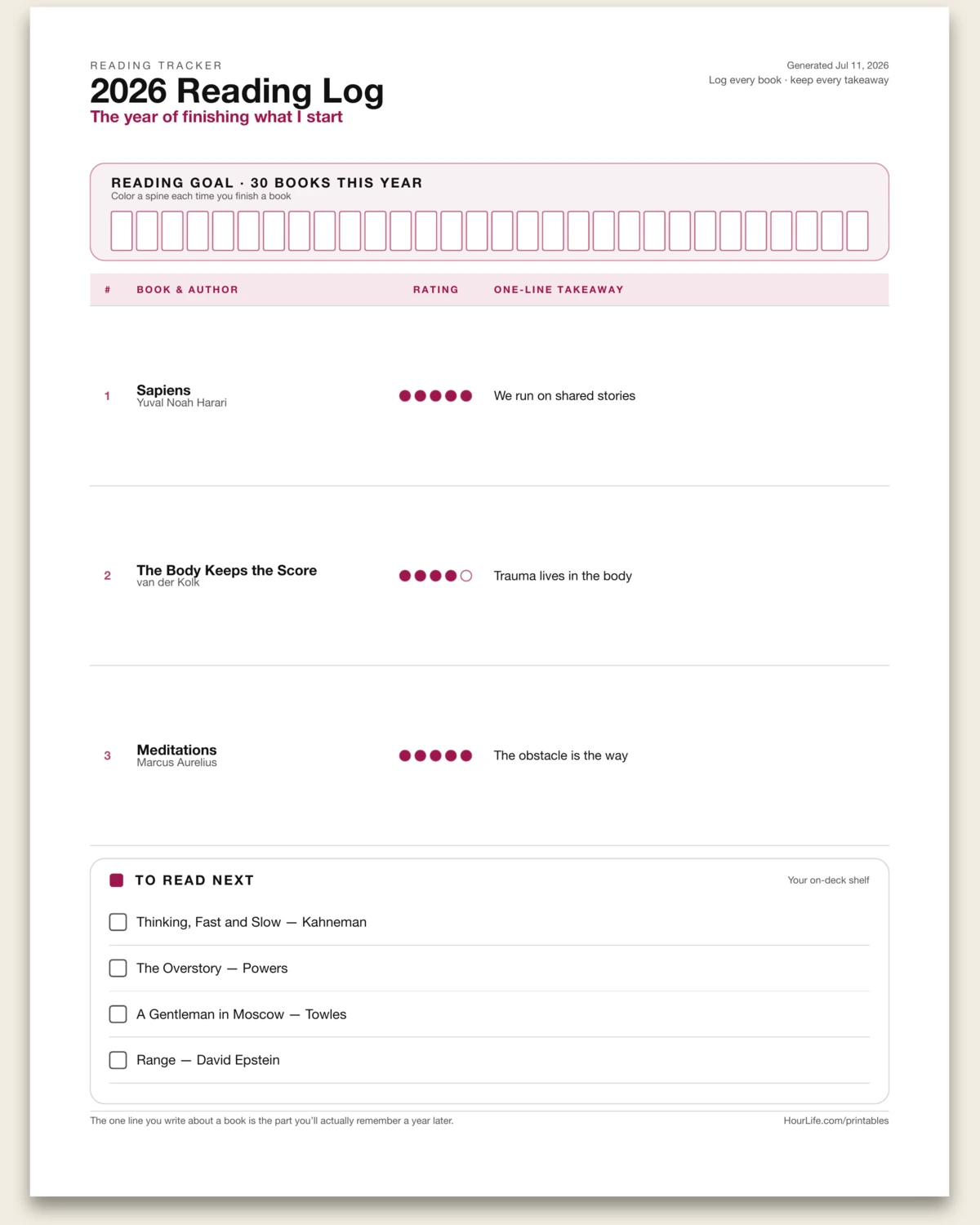 Reading Tracker alt style preview