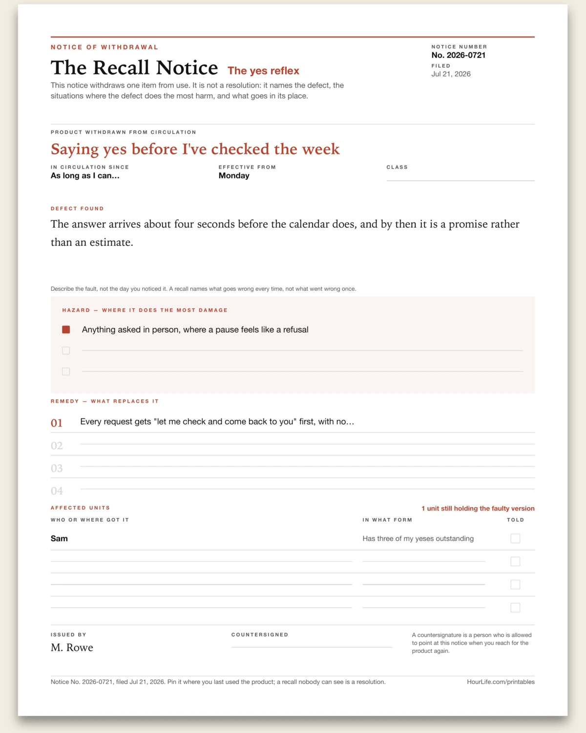 The Recall Notice alt style preview